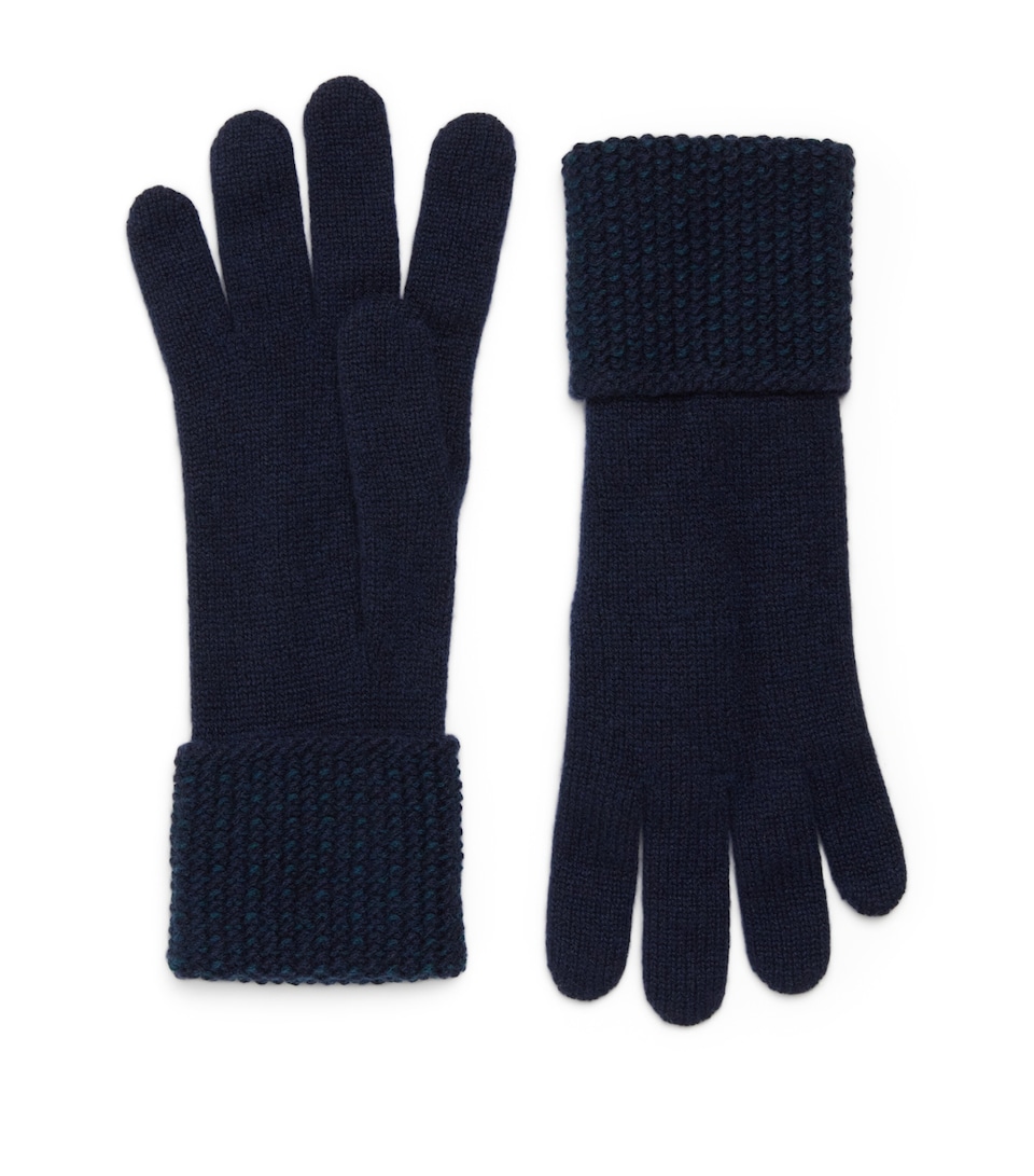 Cashmere Seed-Stitch Cuff Gloves