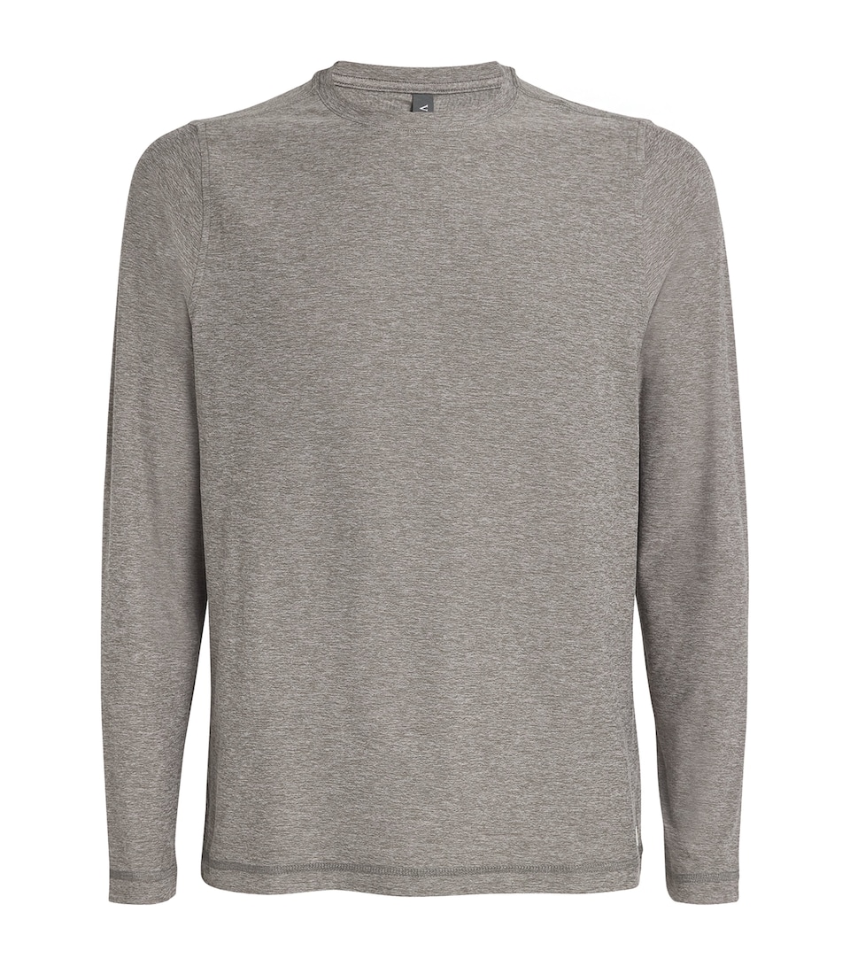 VUORI Mens Strato Tech Long-Sleeve T-Shirt Heather Grey Htg