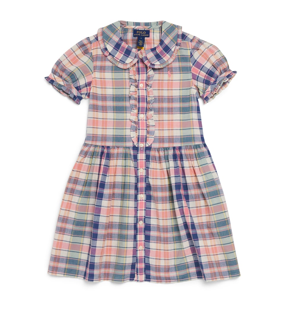 Ralph Lauren Kids Cotton Check Dress (2-7 Years) Erth Blu Pnk Ml
