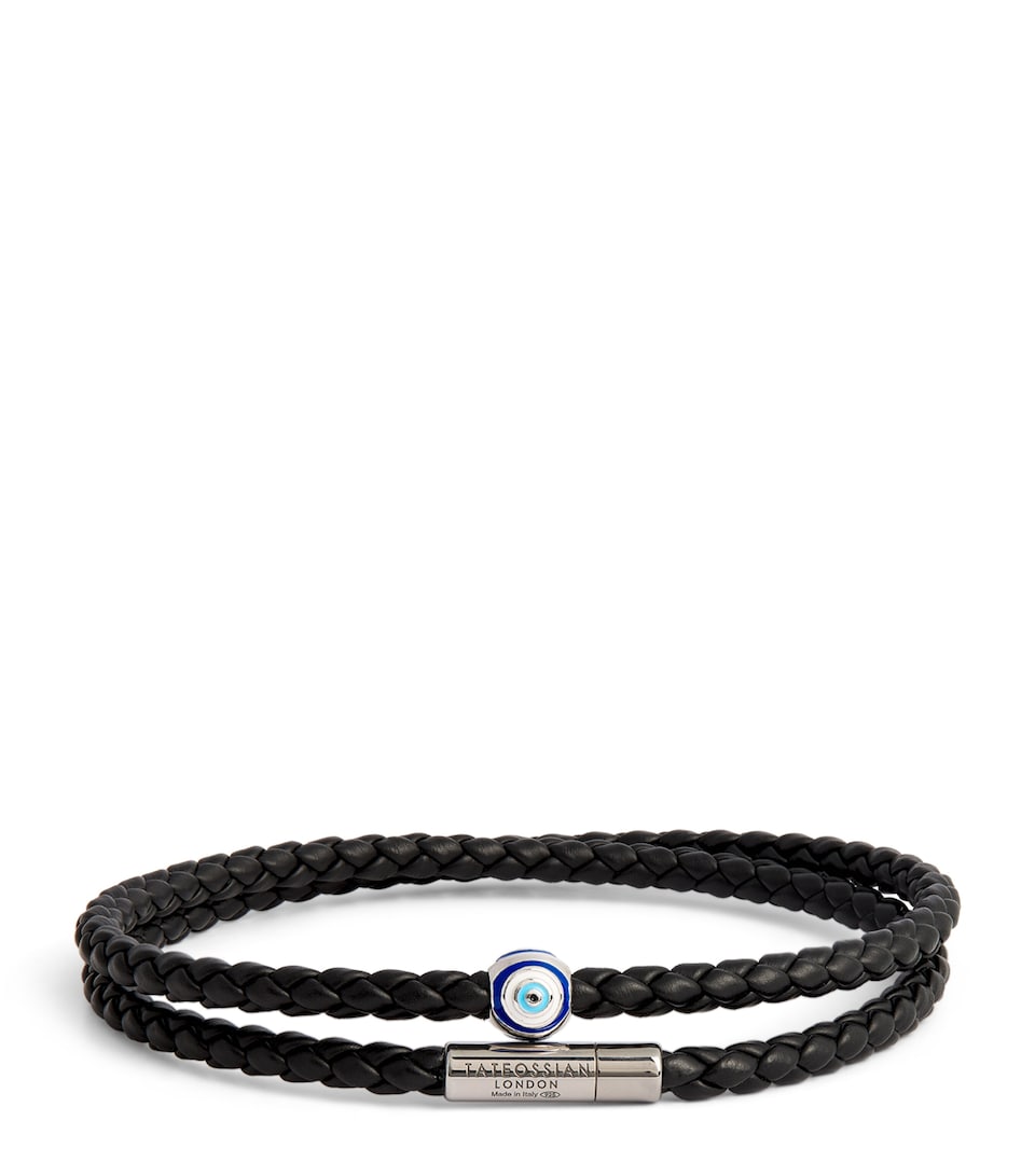 Tateossian Recycled Corn Cable Evil Eye Bracelet Black