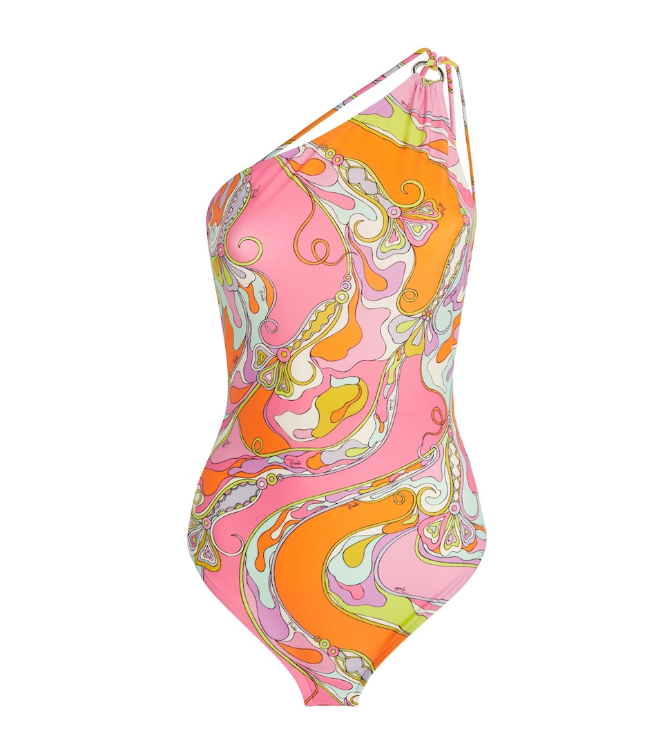 PUCCI Womens One-Shoulder Orchidee Swimsuit
