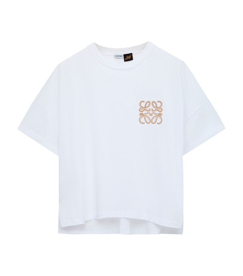 LOEWE Womens x Paula’s Ibiza Stretch-Cotton Anagram T-shirt White