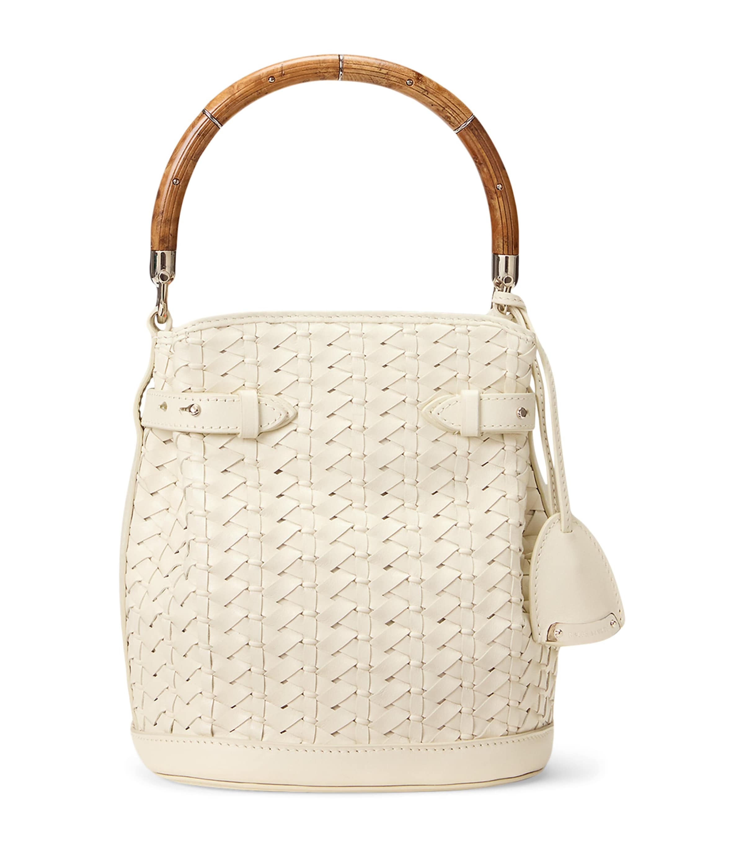 Ralph Lauren Collection Small Leather The Ralph Bucket Bag Natural