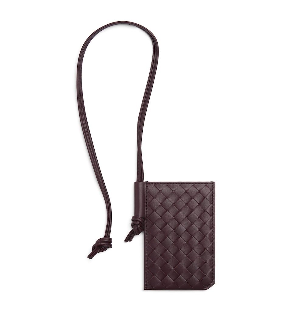 Leather Intrecciato Piccolo Badge Holder