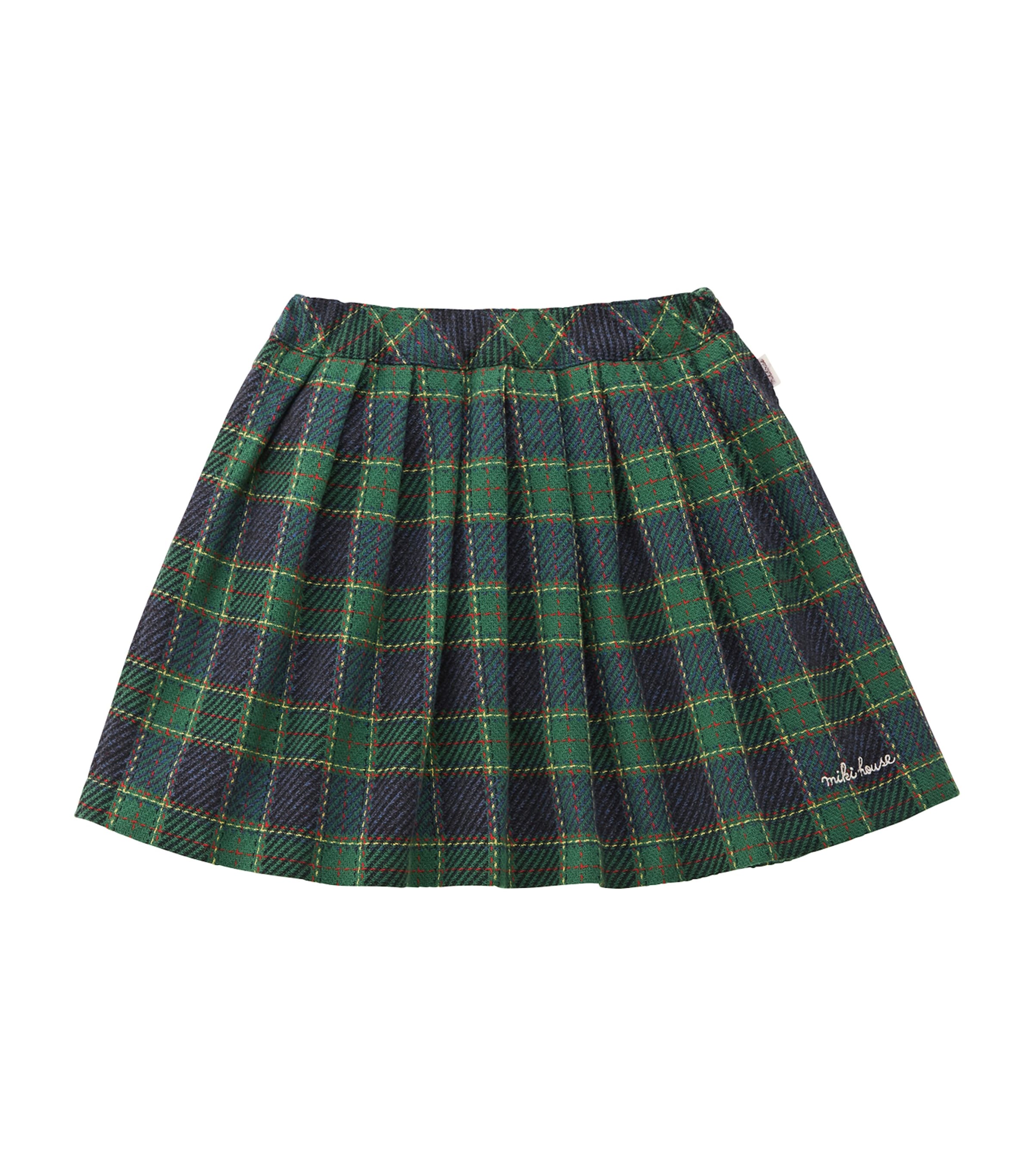 Miki House Cotton Check Pleated Skirt (1-5 Years)