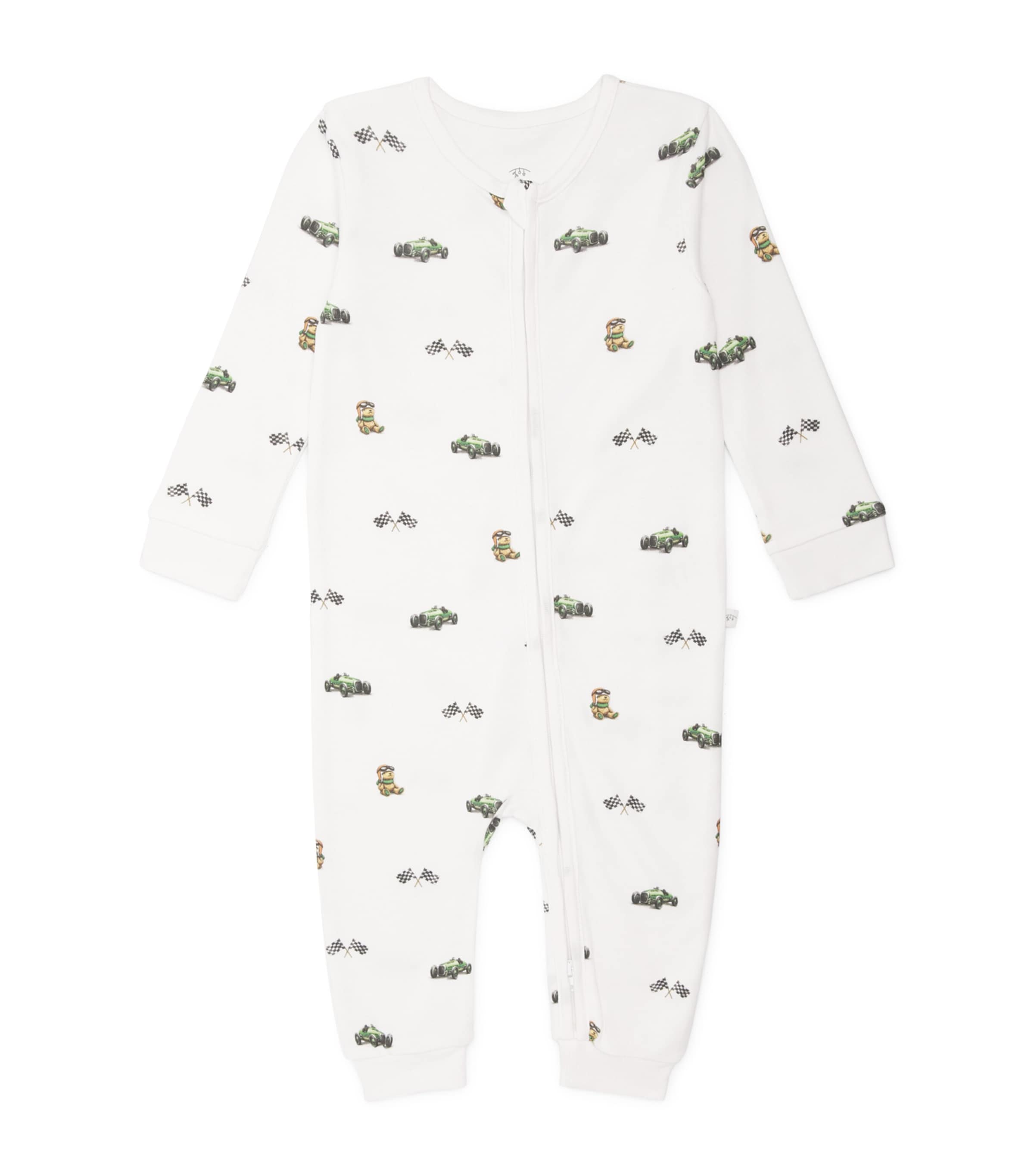 Rosa & Blue Bamboo-Organic Cotton Printed All-In-One (9-12 Months) White