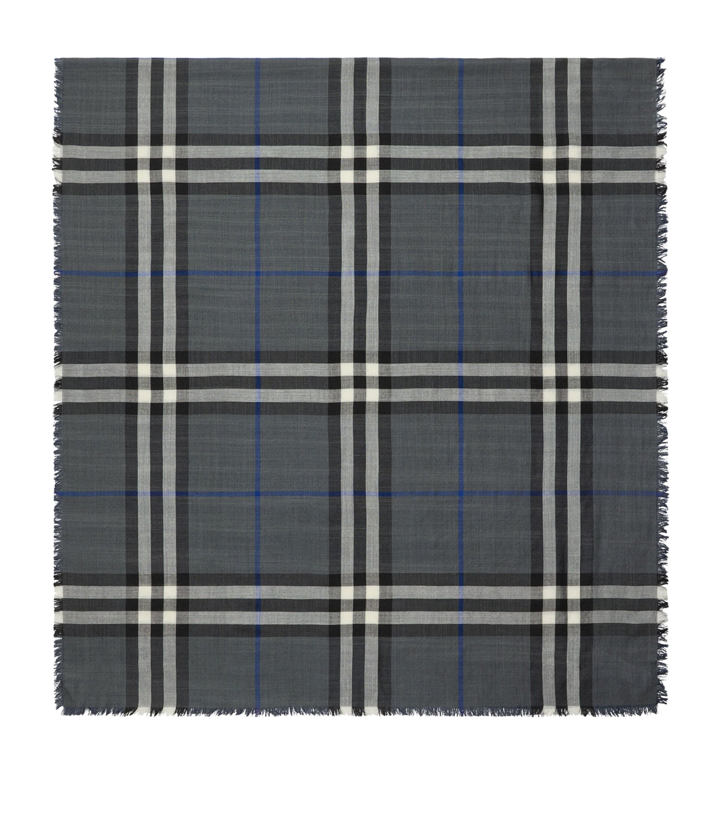 Wool-Silk Reversible Check Scarf