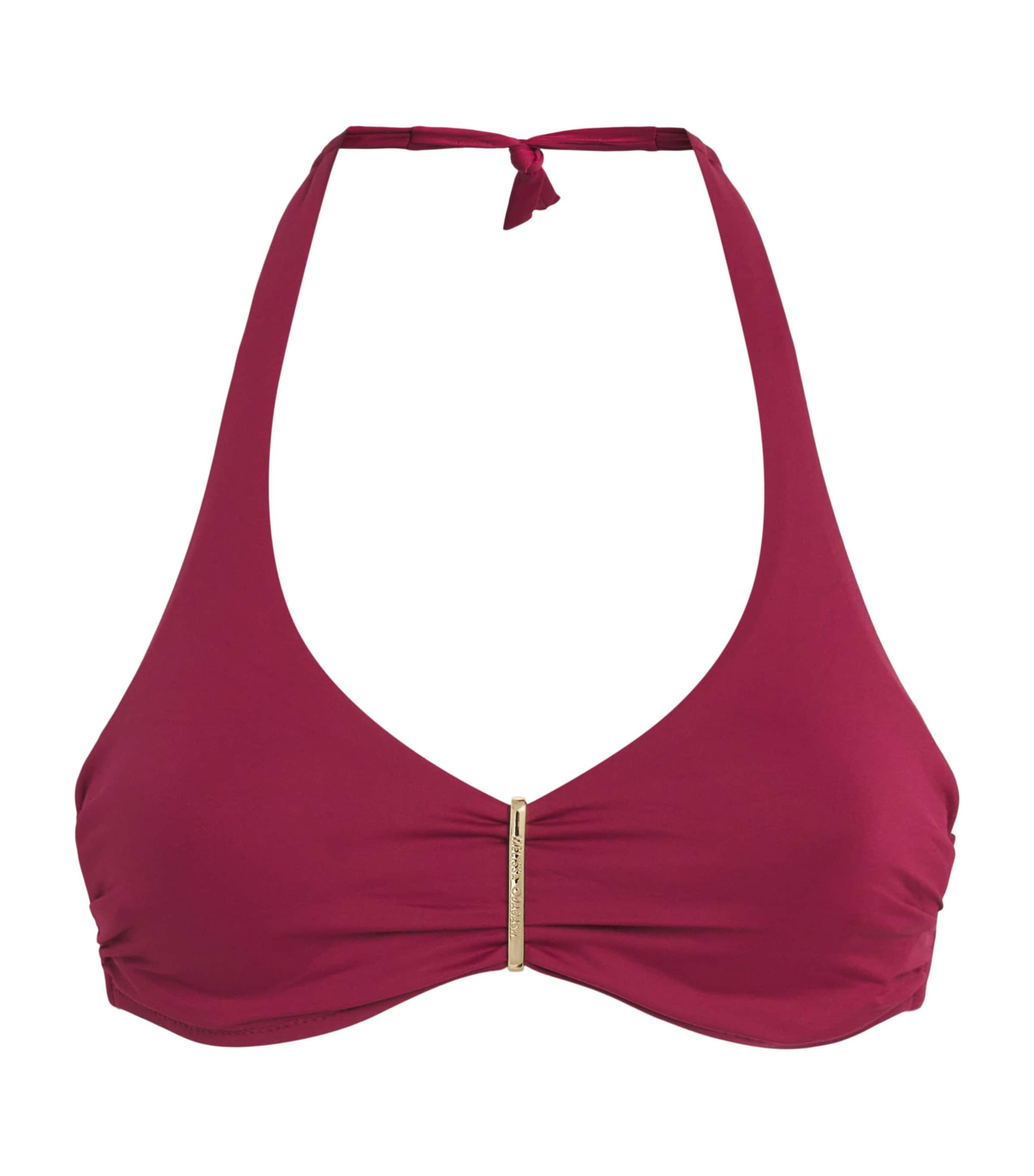 Melissa Odabash Womens Halterneck Provence Bikini Top Burgundy