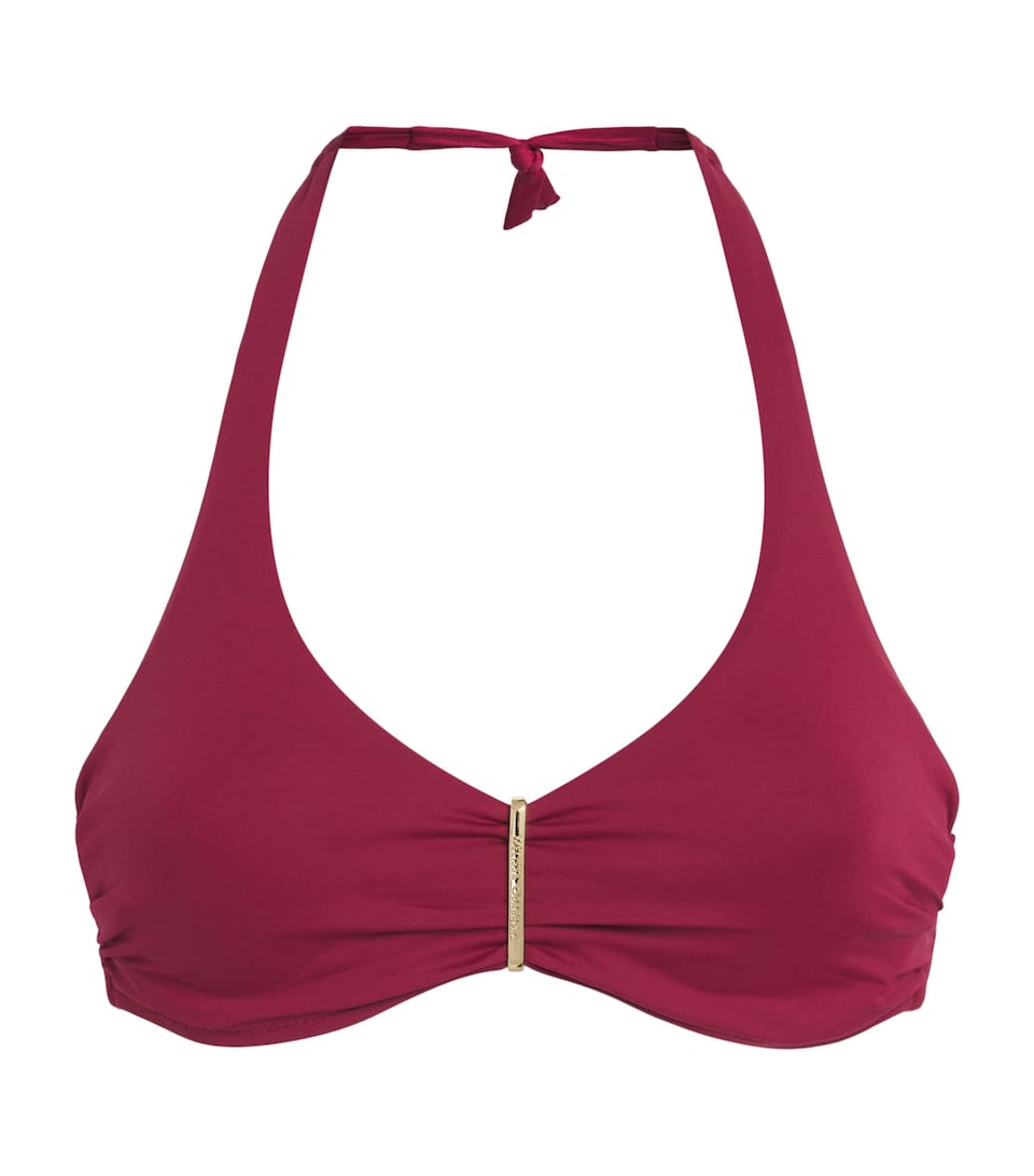 Melissa Odabash Womens Halterneck Provence Bikini Top Burgundy