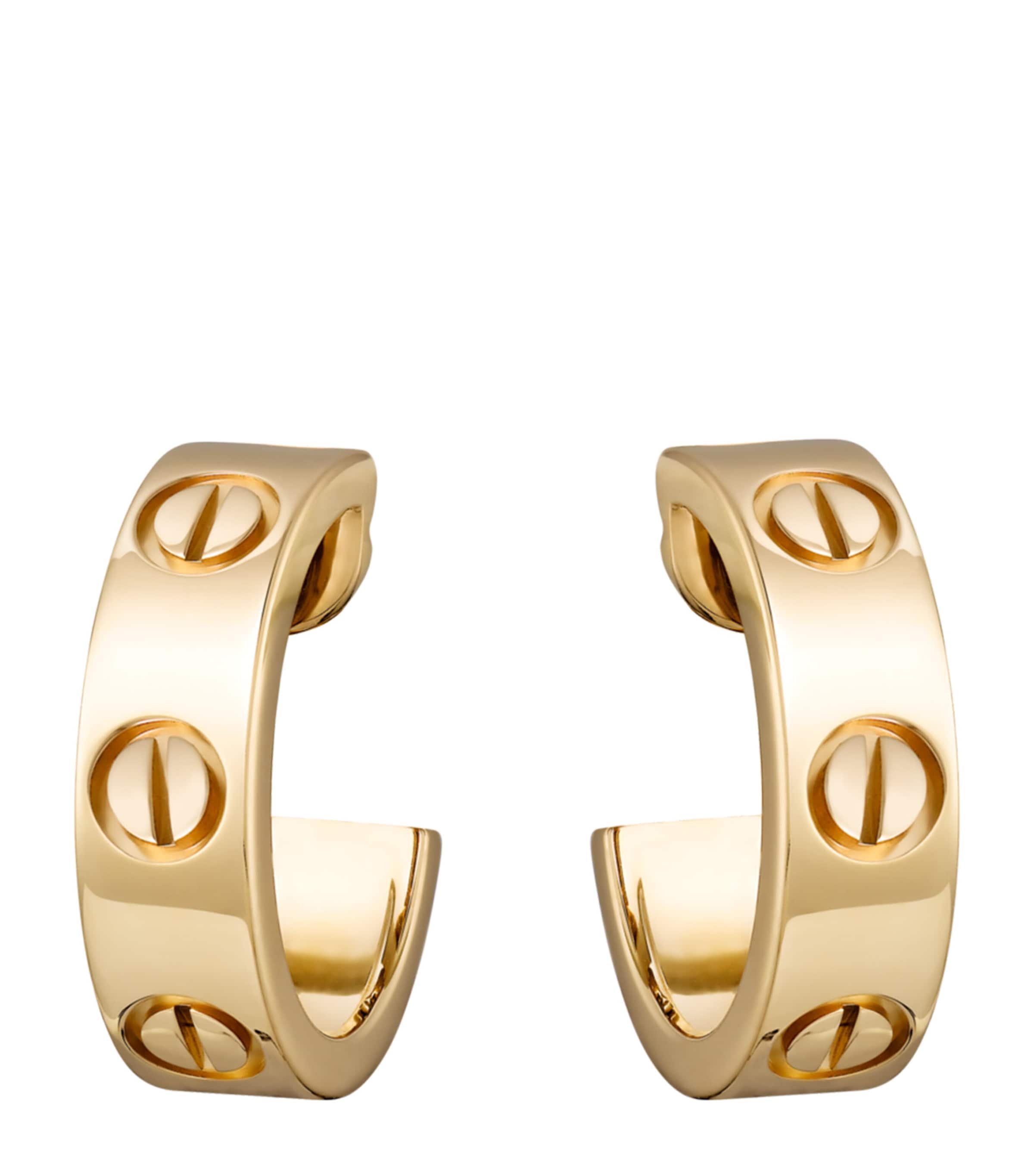 Yellow Gold LOVE Hoop Earrings