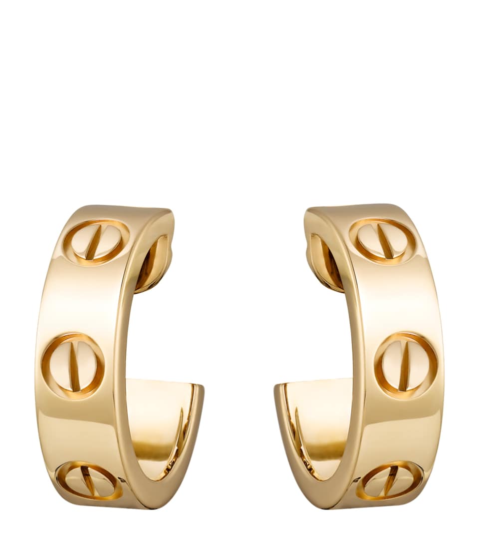 Yellow Gold LOVE Hoop Earrings