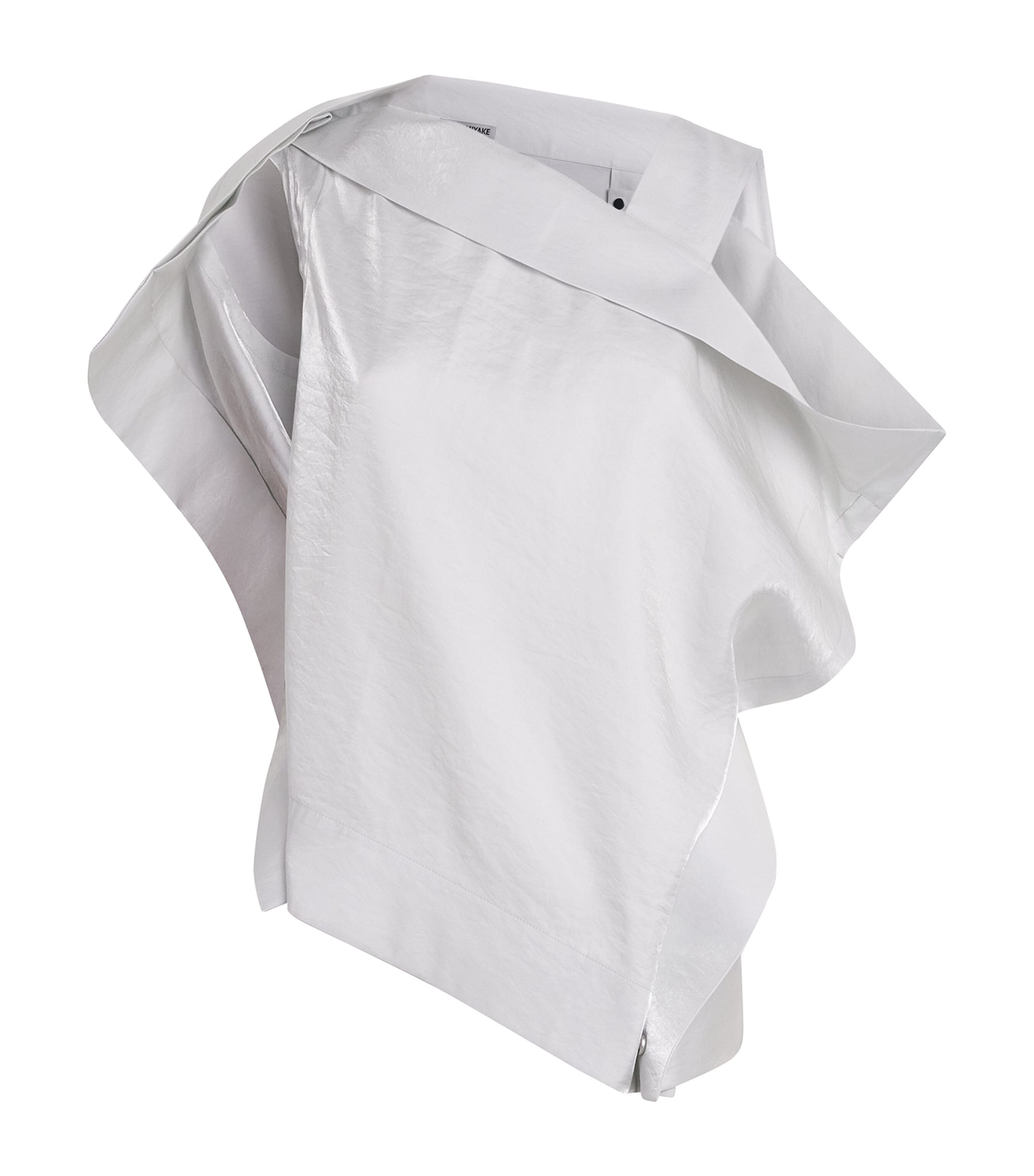 Issey Miyake Womens One-Shoulder Mercury Shirt Light Grey