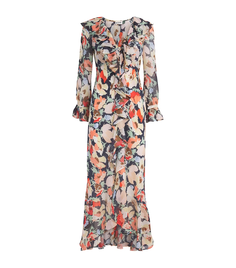 Silk Floral Grayce Midi Dress