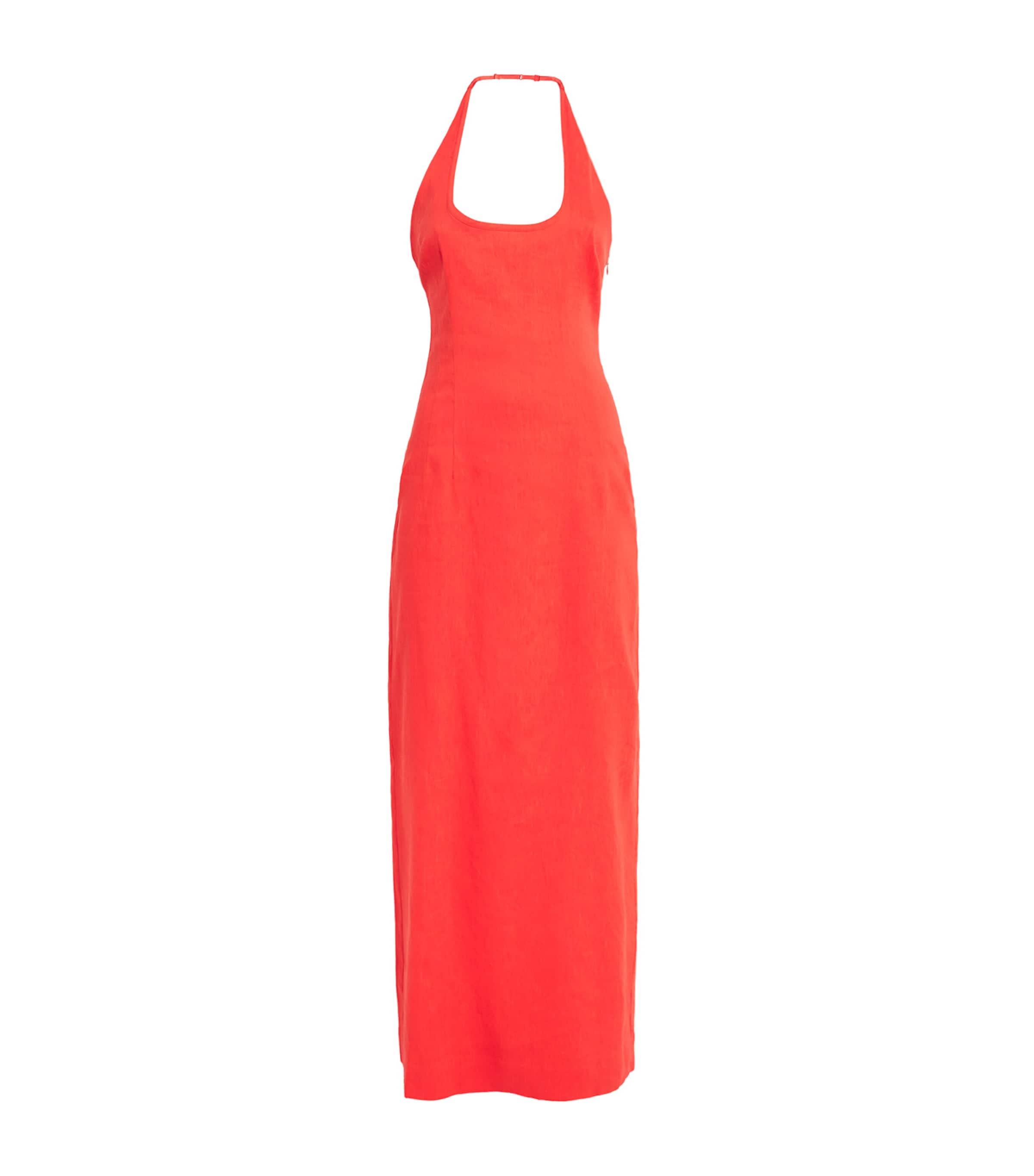 SIR. Womens Linen-Blend Halterneck Elodie Maxi Dress Poppy