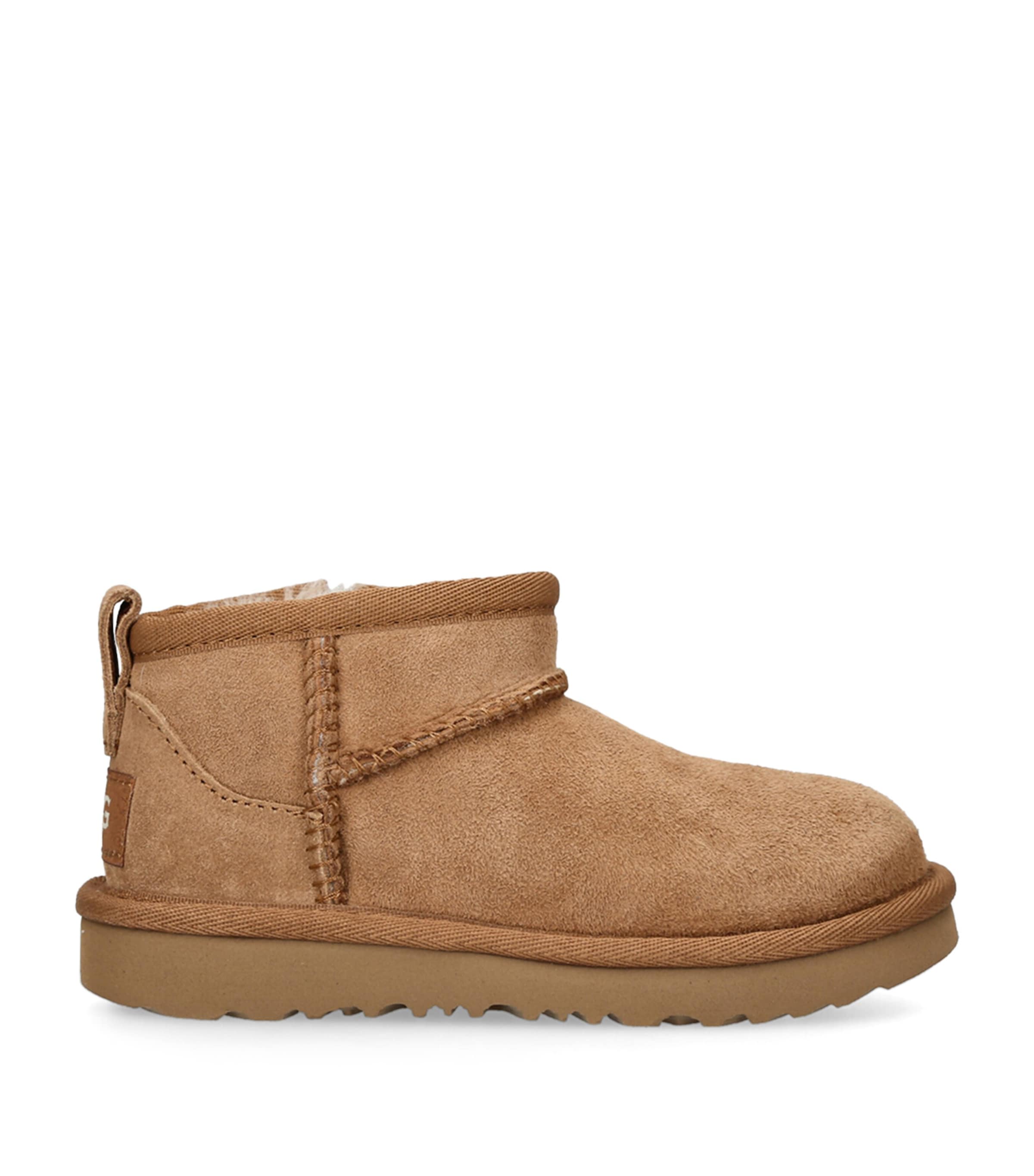 UGG Kids Leather Classic Ultra Mini Boots Brown