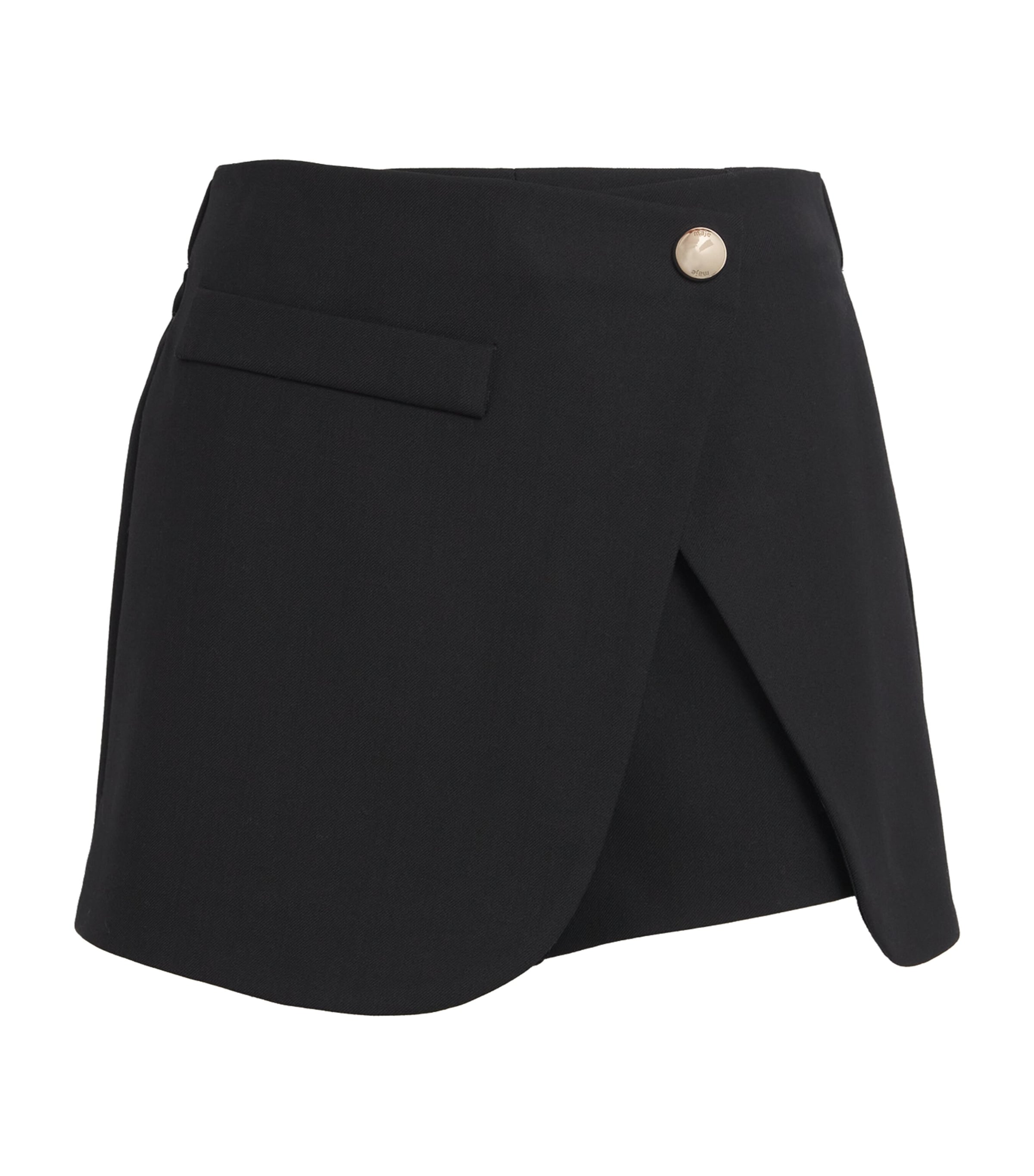 Maje Womens Asymmetric Tailored Skort Black