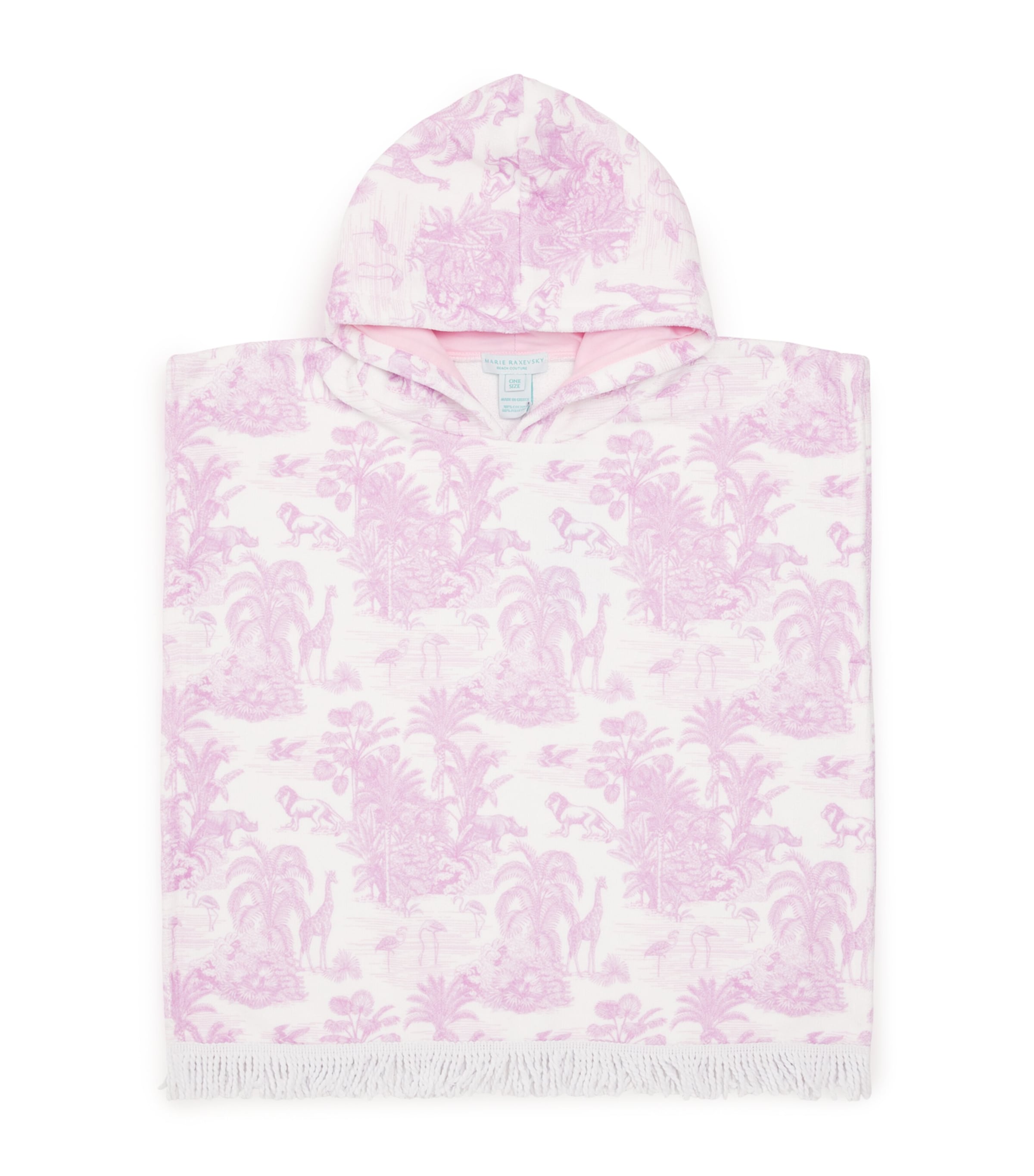 Terry Jungle Print Hooded Poncho