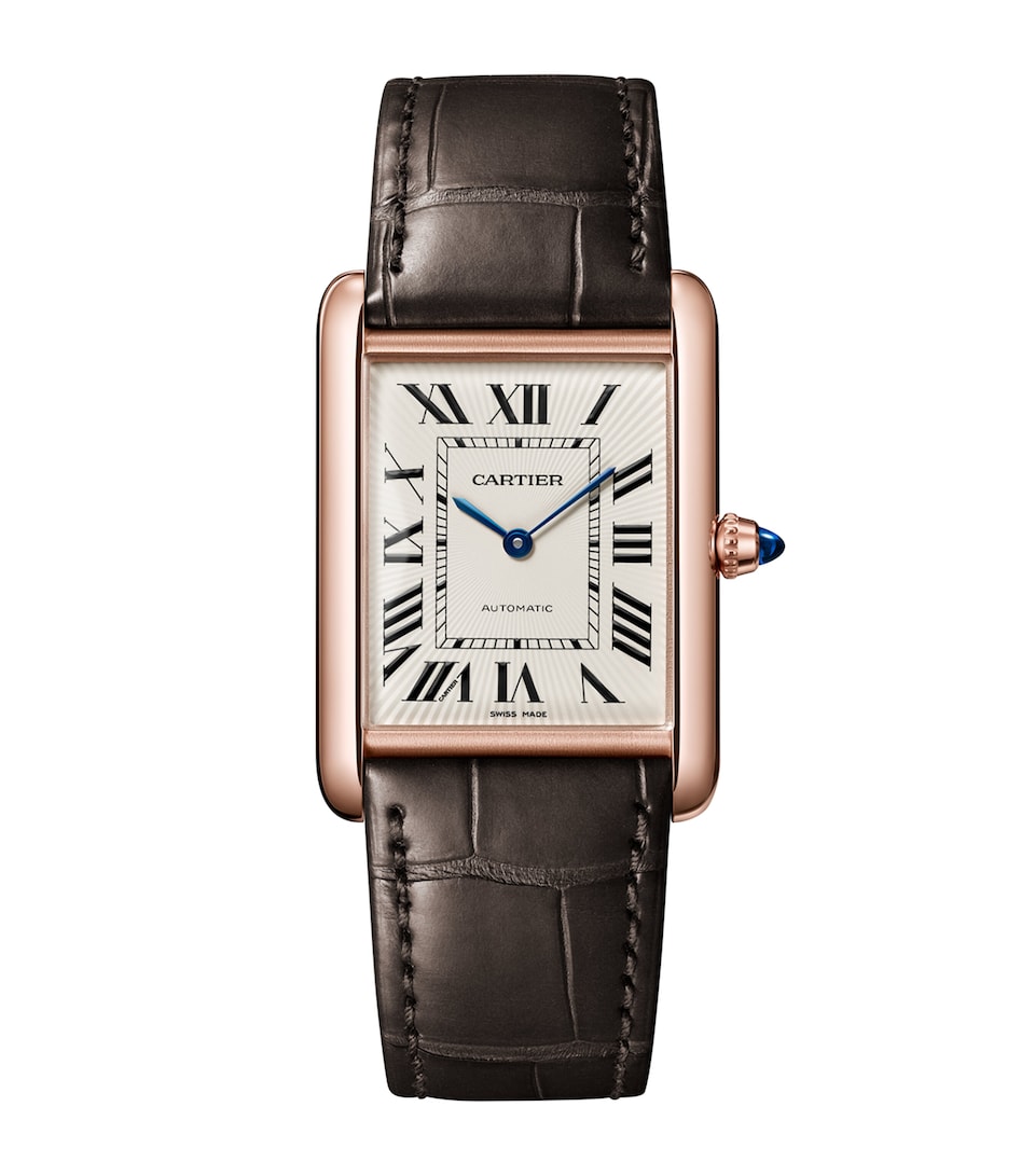 Large Rose Gold Tank Louis Watch 27.75mm
