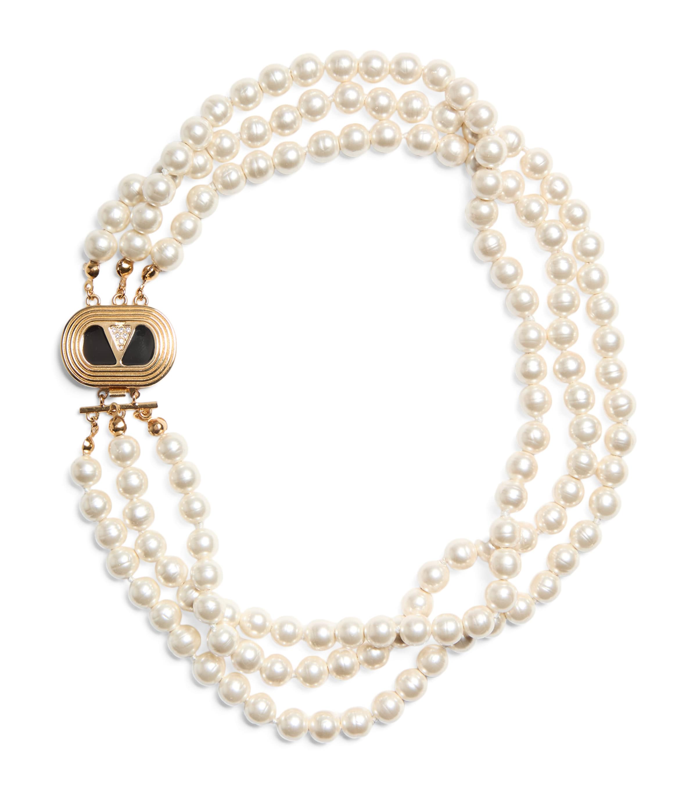 ネックレス・ペンダント VALENTINO GARAVANI OVALETTE NECKLACE WITH SWAROVSKI PEARL Valentino Garavani Metal 