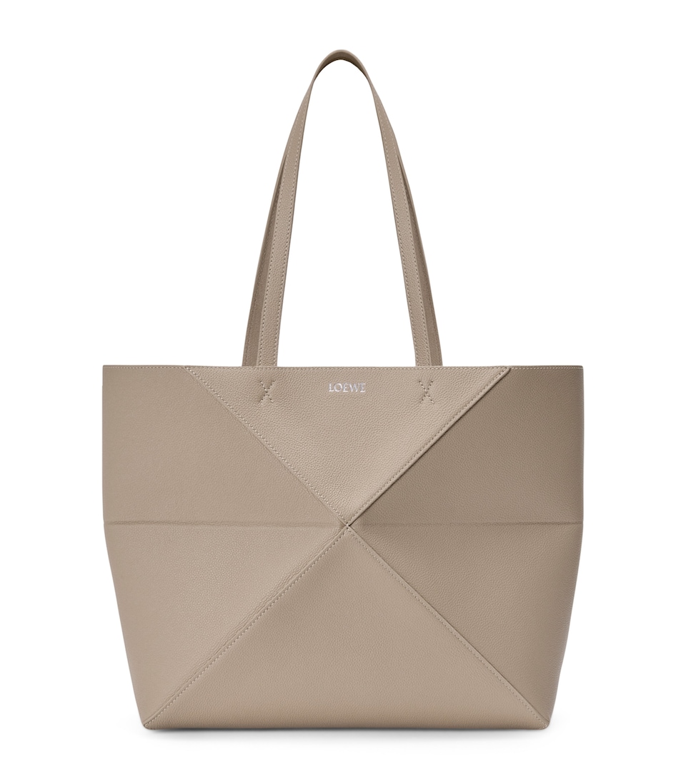 Medium Leather Puzzle Fold Tote Bag