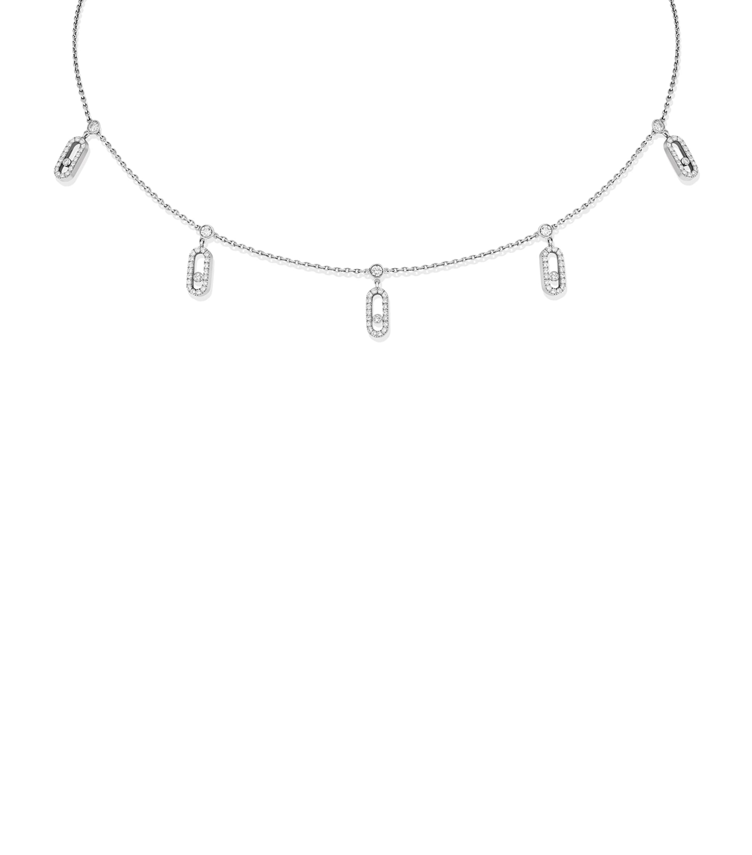 Messika Move Uno White Gold and Diamond Pavé Necklace White Gold