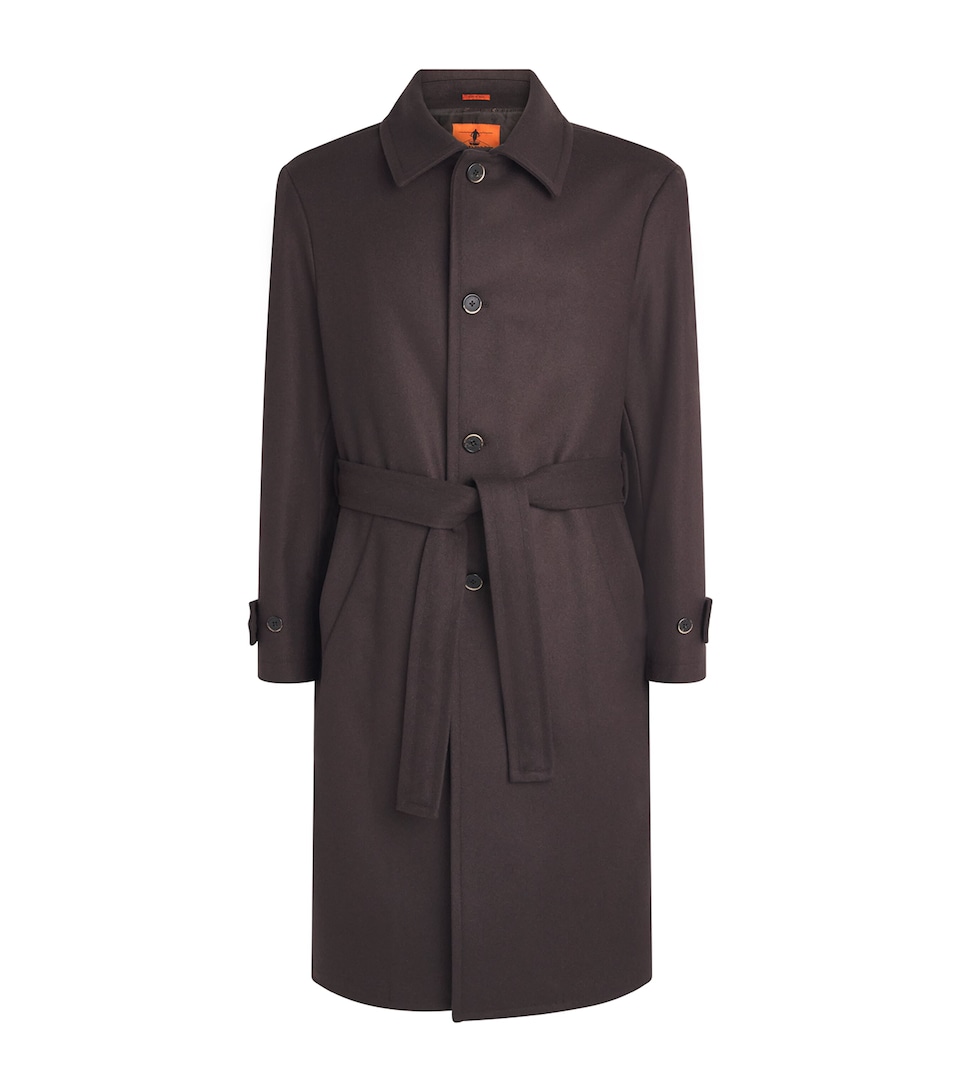 Barena Mens Wool-Blend Longline Overcoat Bruno