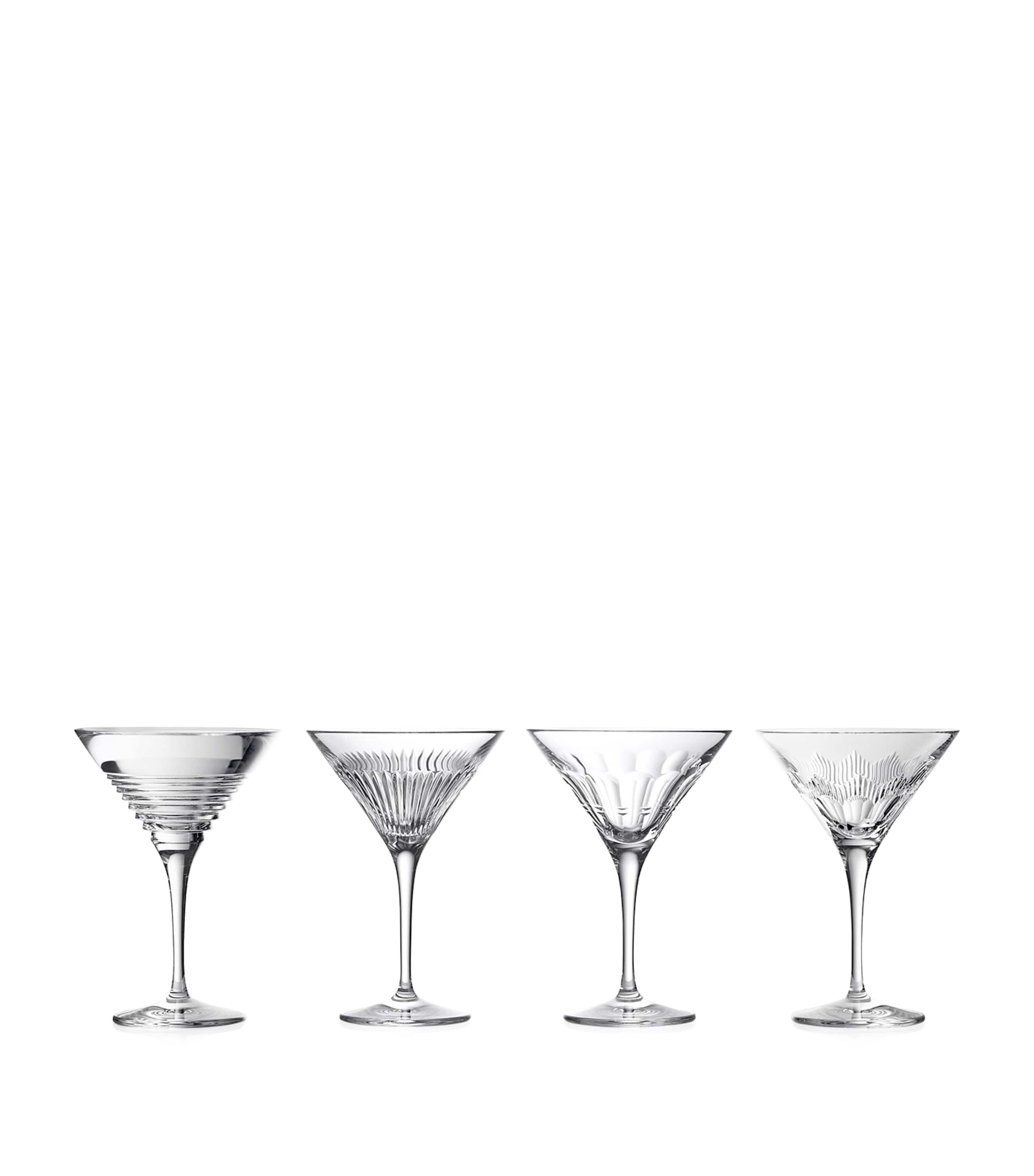 Waterford Set of 4 Crystal Mixologist Martini Glasses Clear