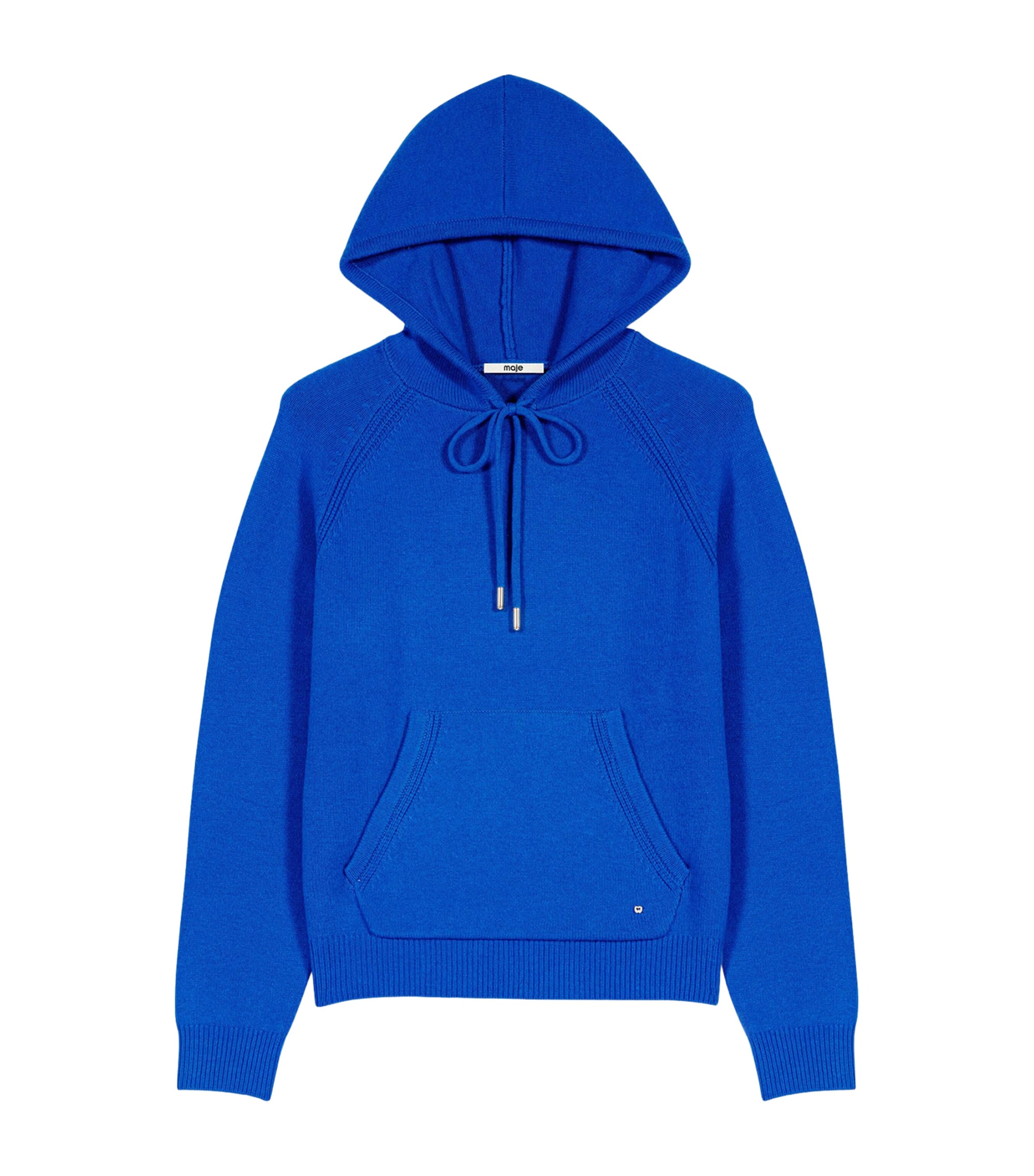 Maje Womens Wool-Blend Hoodie Blue