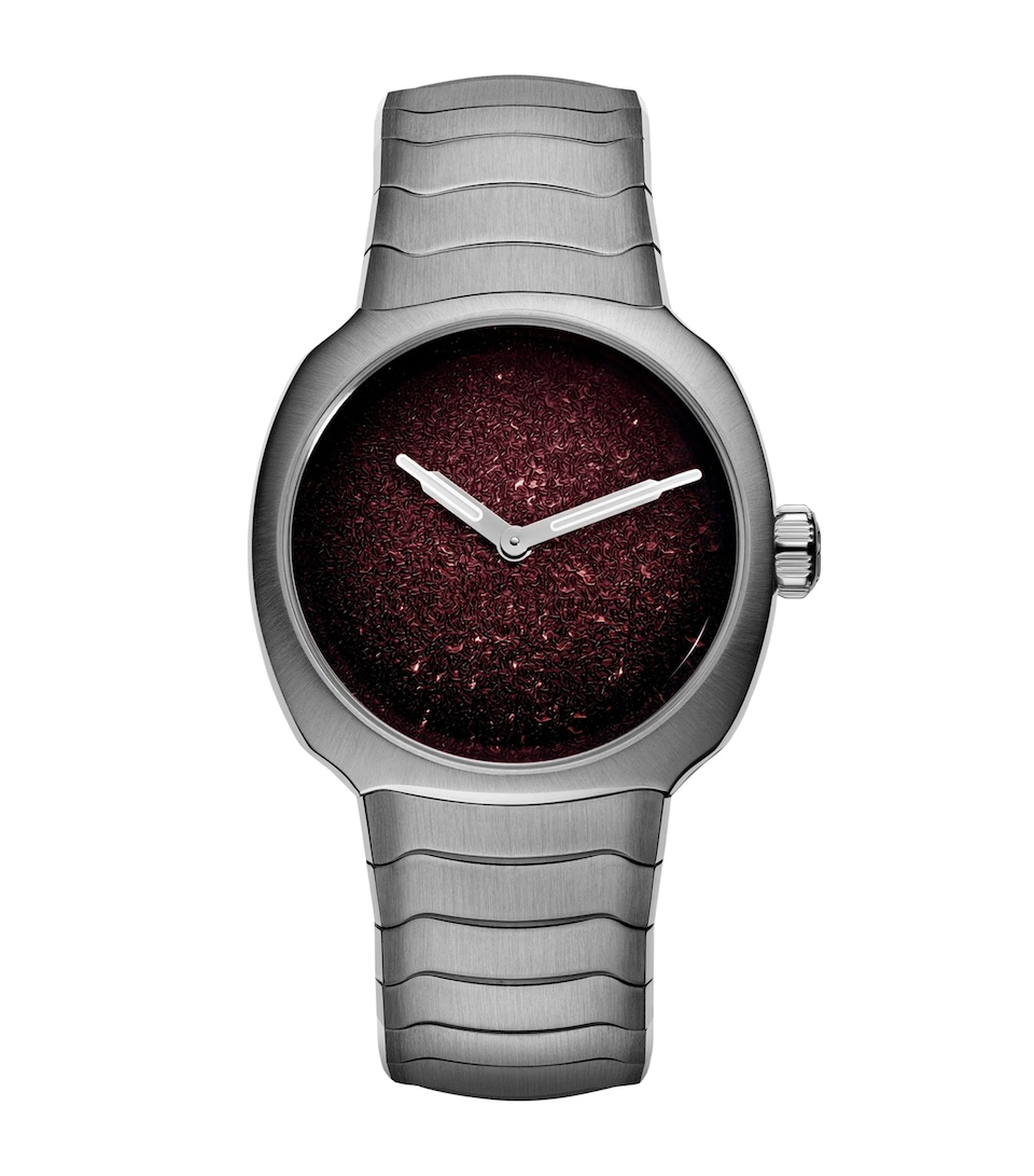H. Moser & Cie Stainless Steel Streamliner Two Hands Watch 28mm Red