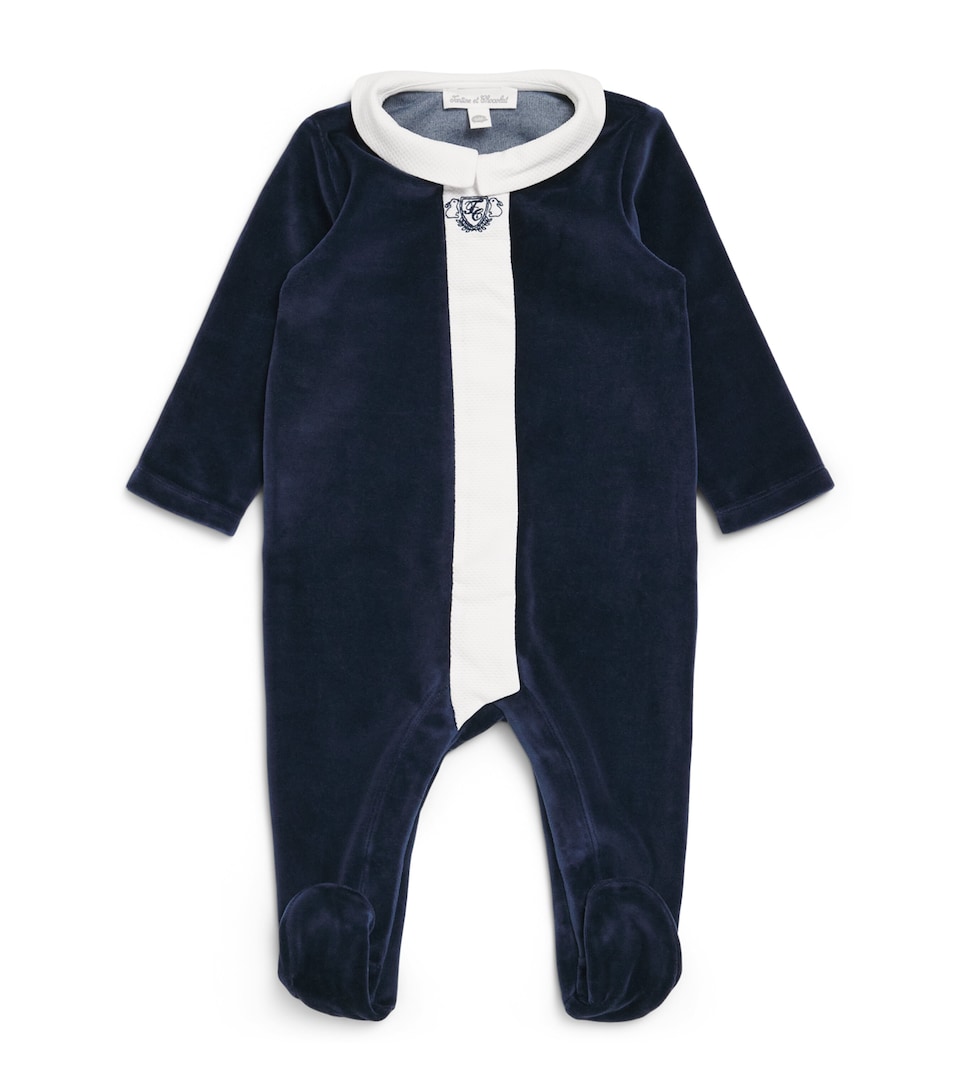 Tartine et Chocolat Velour All-In-One (0-24 Months) Marine