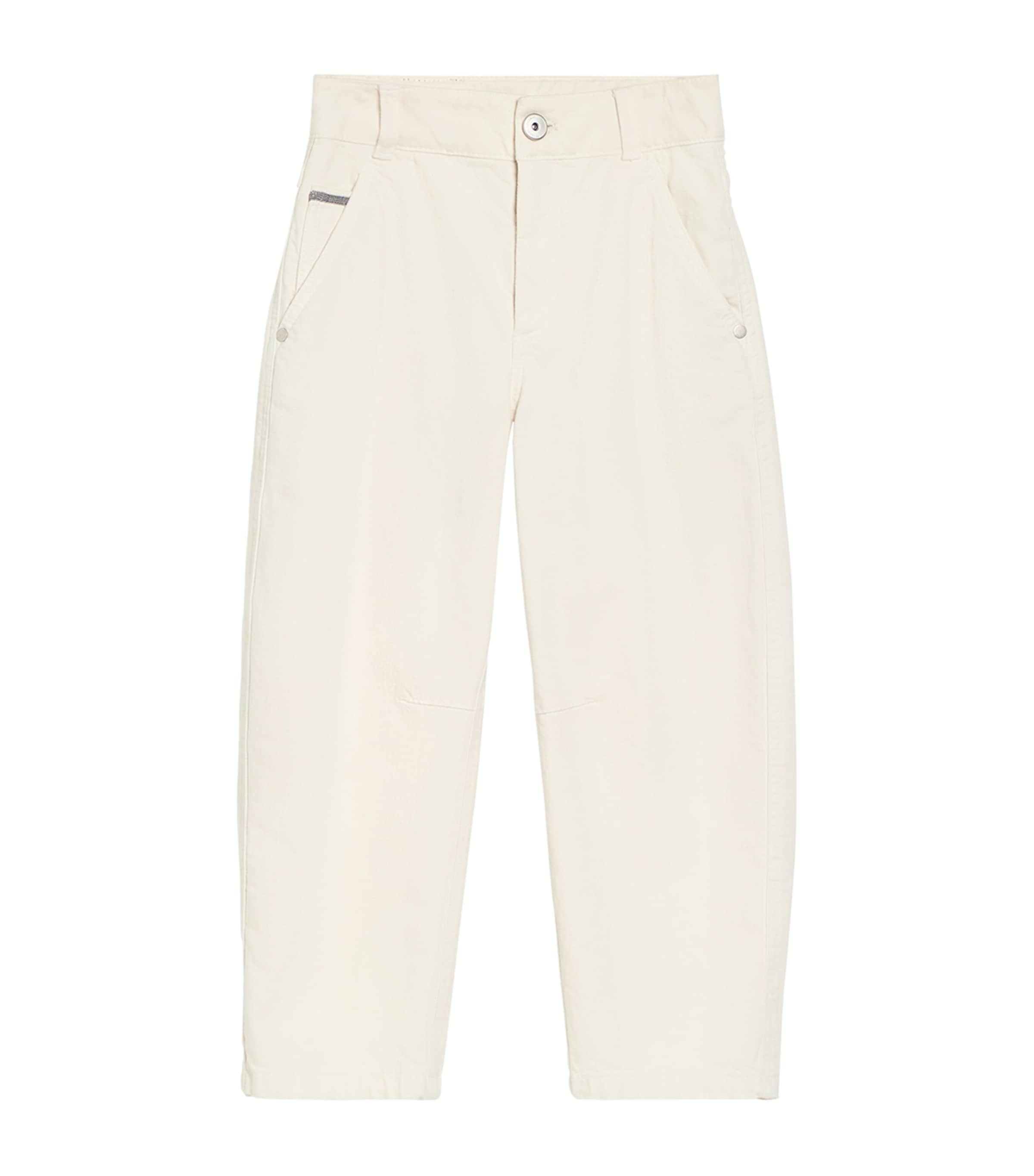 Brunello Cucinelli Kids Stretch-Cotton Barrel-Leg Trousers (12-12+ Years)