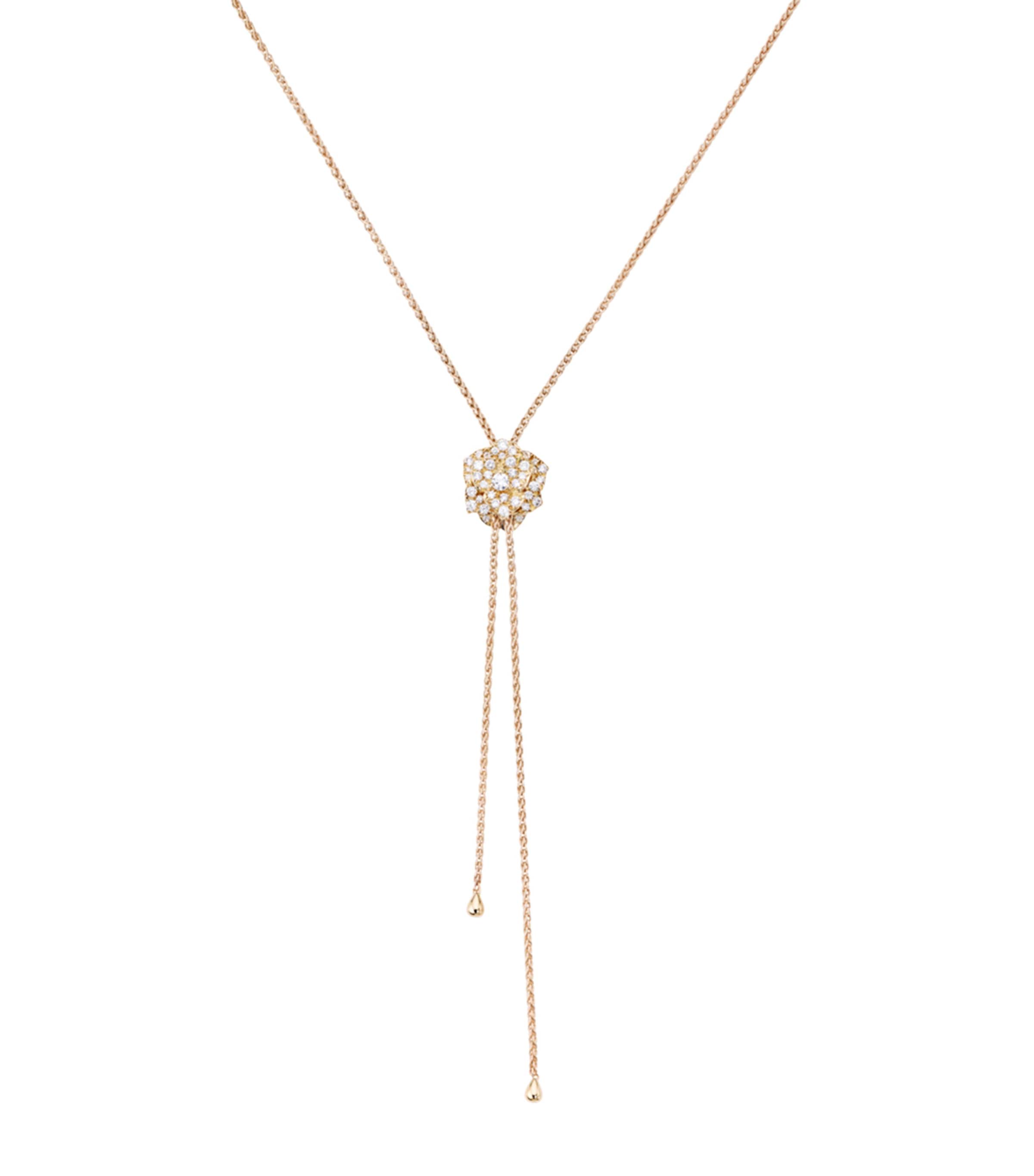 Rose Gold and Diamond Rose Pendant Necklace