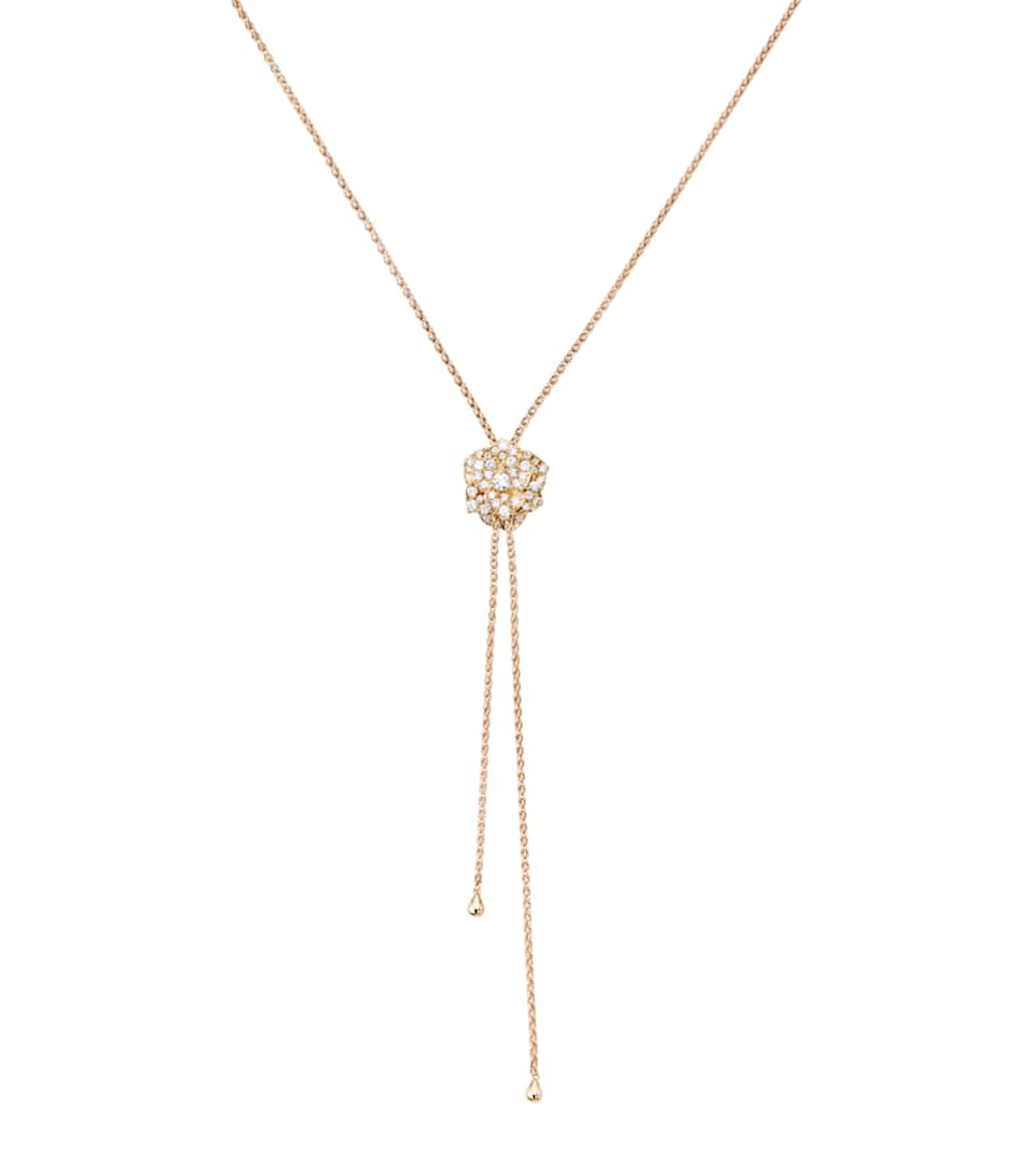 Piaget Rose Gold and Diamond Rose Pendant Necklace Gold