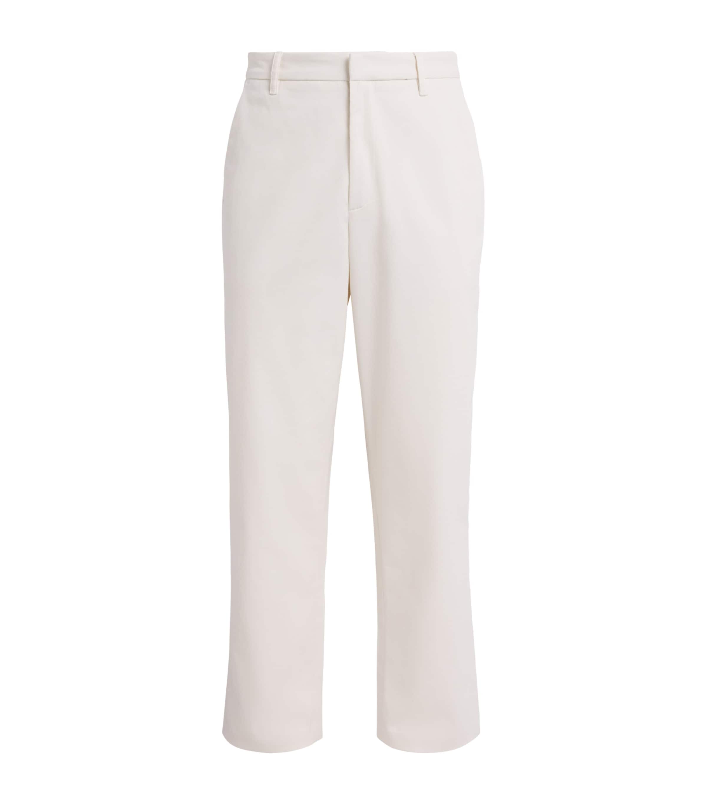 Sease Mens Stretch-Cotton Brushed Tech Chinos Off White