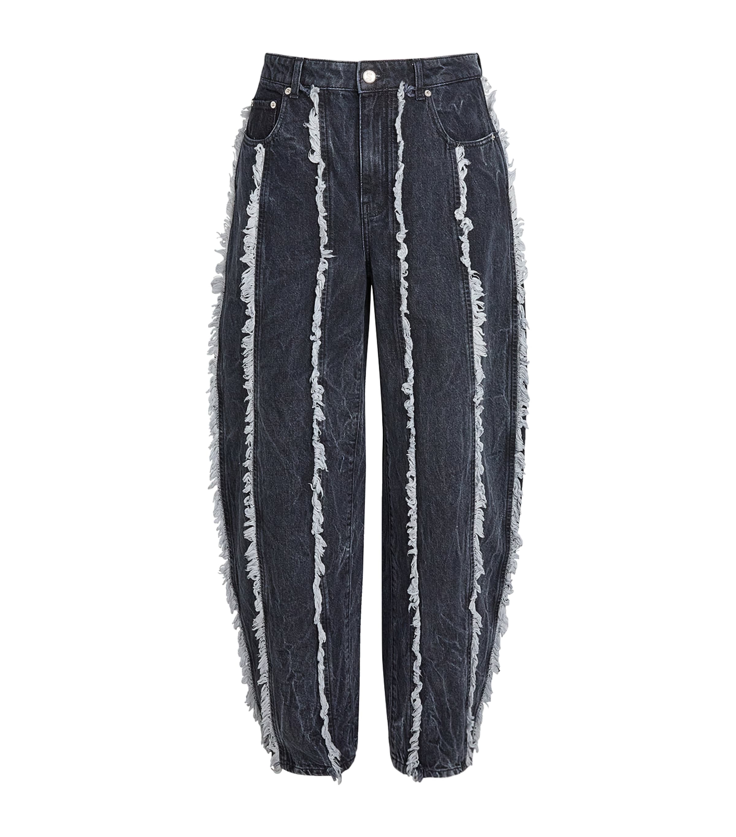 Séfr Mens Cutline Barrel-Leg Jeans Aluminum Wash