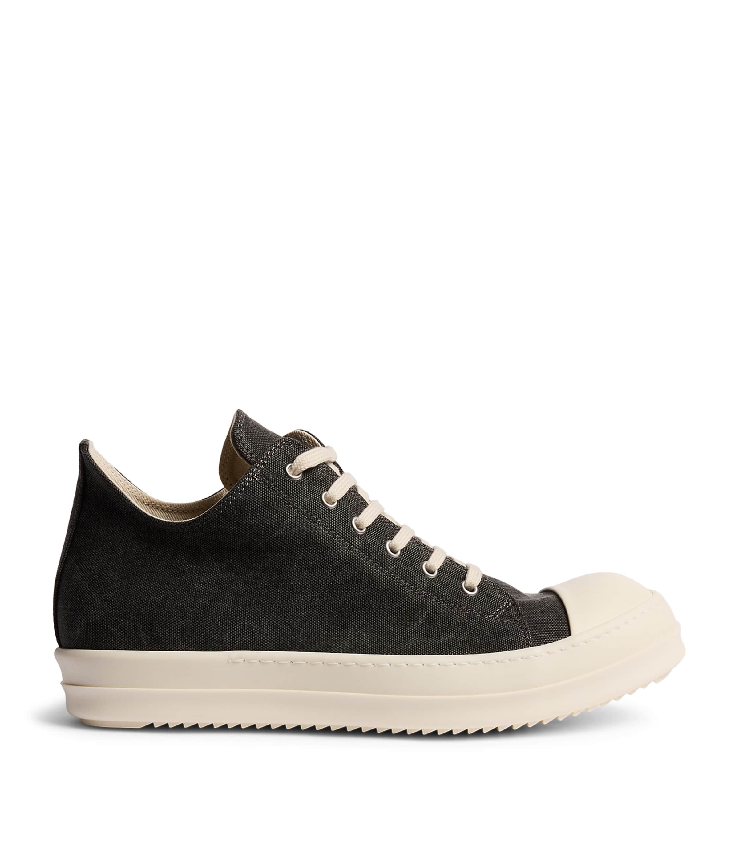 Rick Owens Canvas Low-Top Sneakers Grvl/mlk/mlk