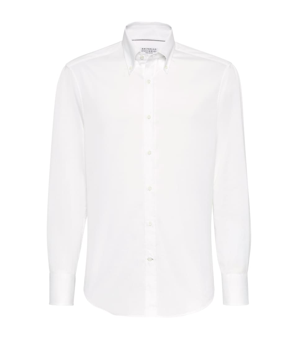 Cotton Twill Button-Down Slim-Fit Shirt