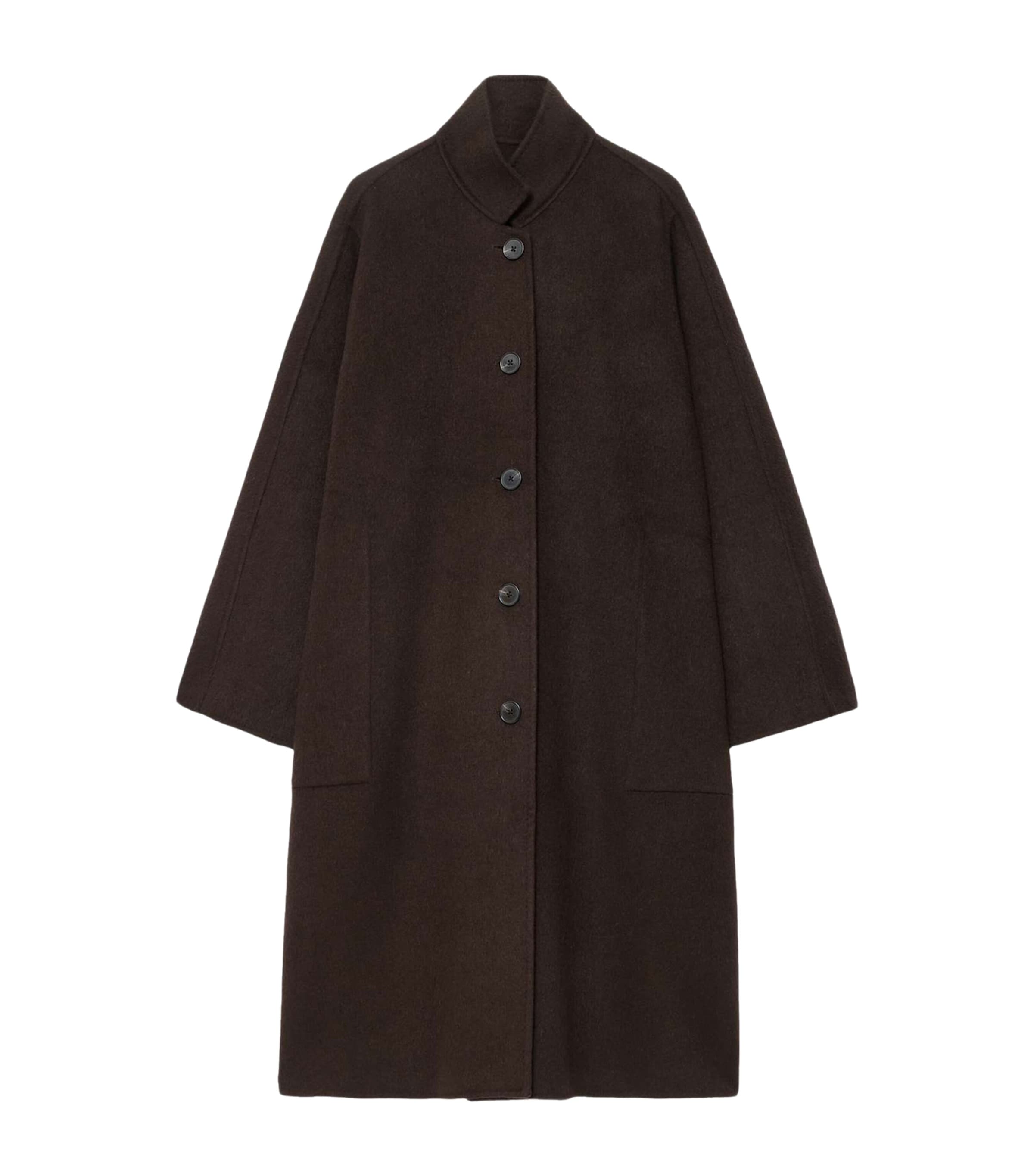 AllSaints Womens Wool-Blend Effie Coat Espresso Brown