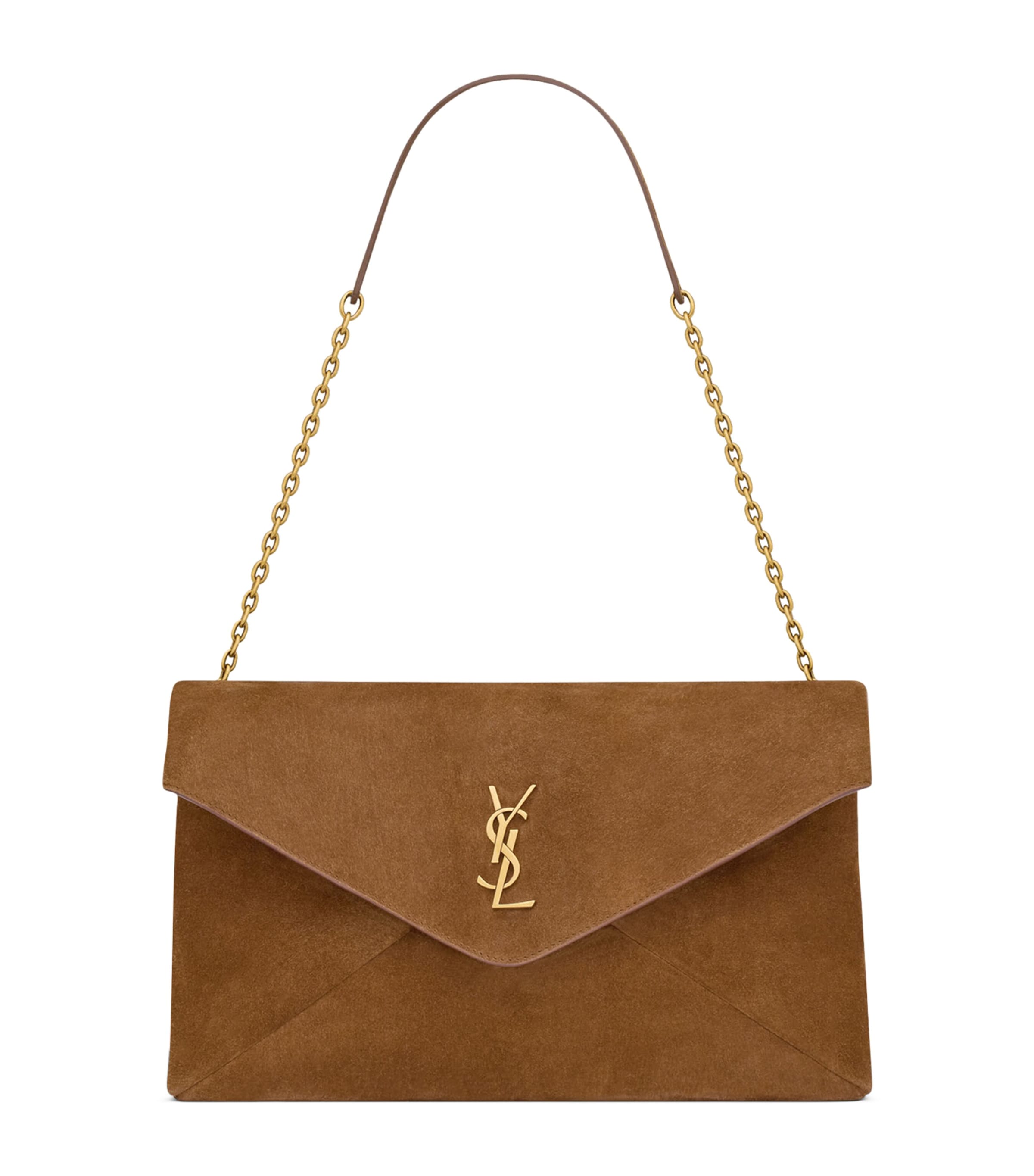 Saint Laurent Large Suede Cassandre Envelope Pouch