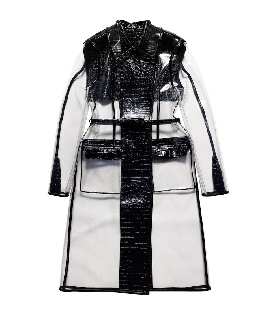 TOM FORD Womens Plastic Lambskin-Trim Trench Coat Naa