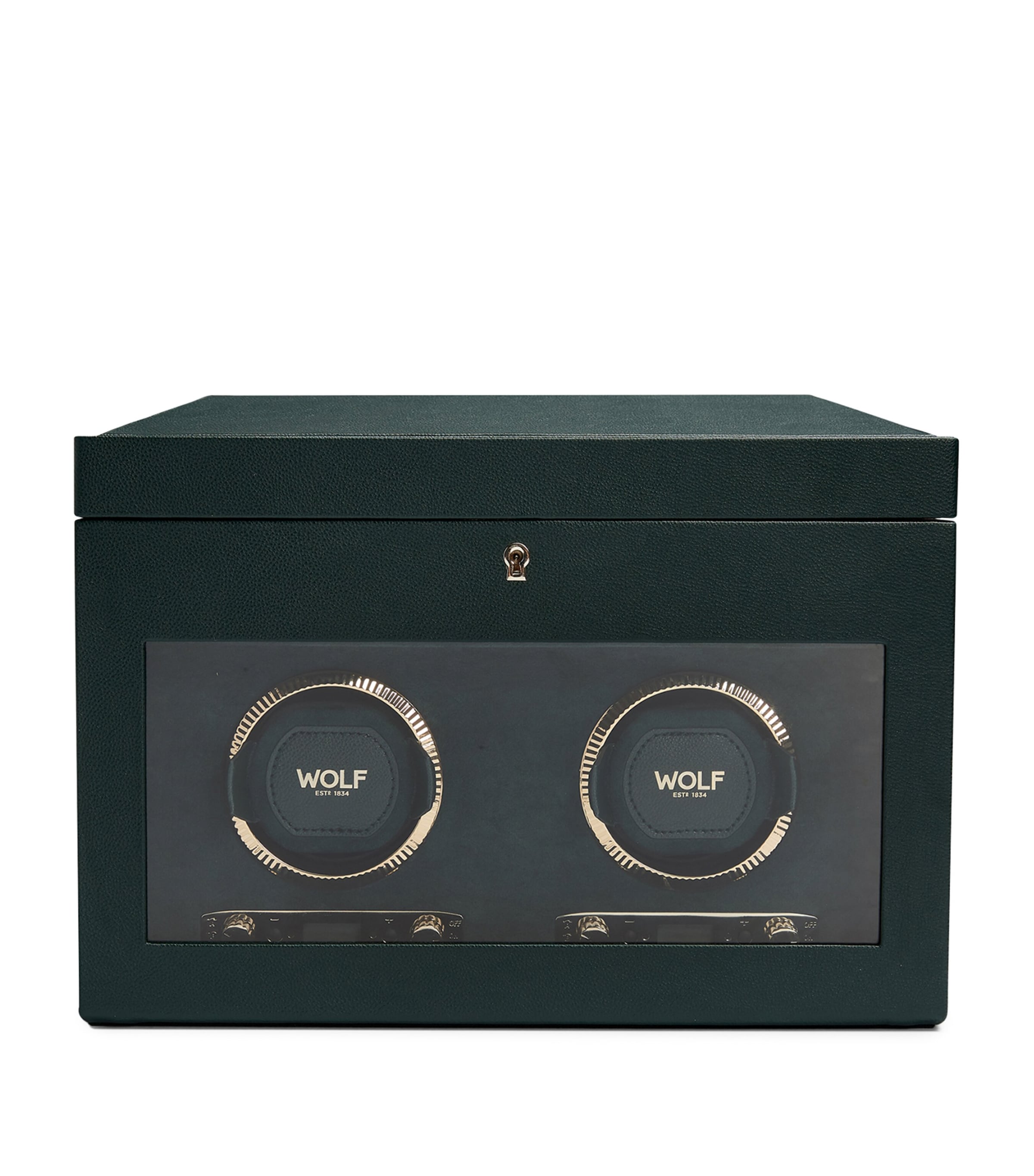 WOLF Vegan Leather Double Watch Winder Green