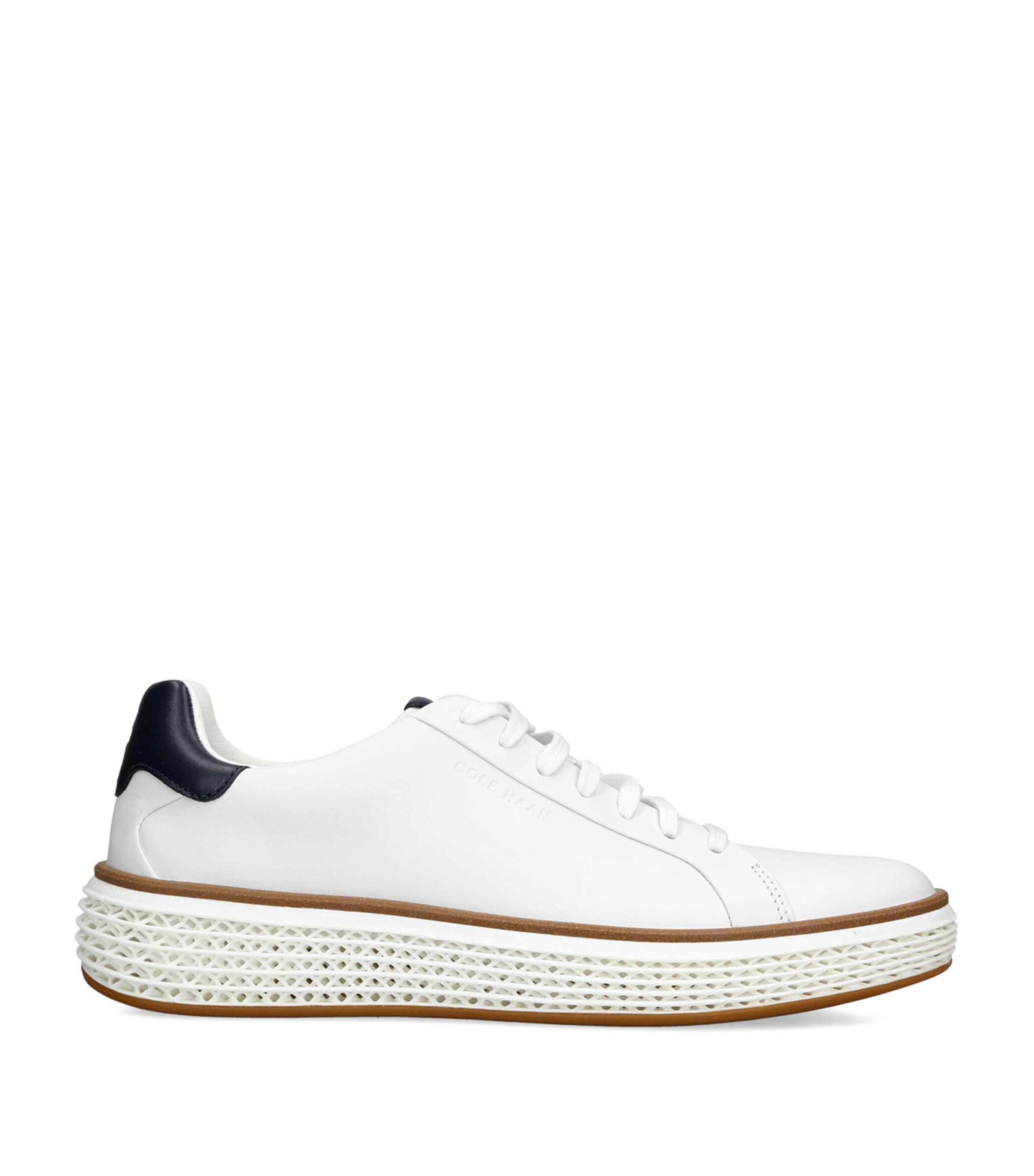 Cole Haan Leather GrandPrø Court Skyweave Sneakers White/navy