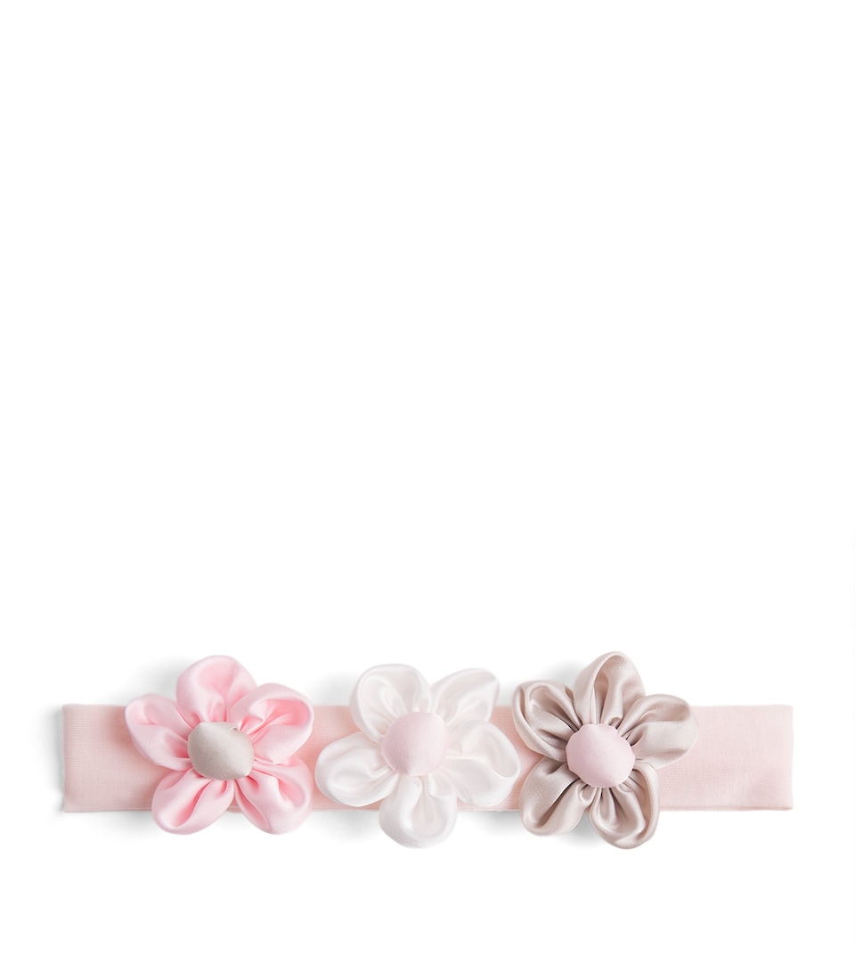 Monnalisa Flower-Appliqué Headband Pink Fairytale