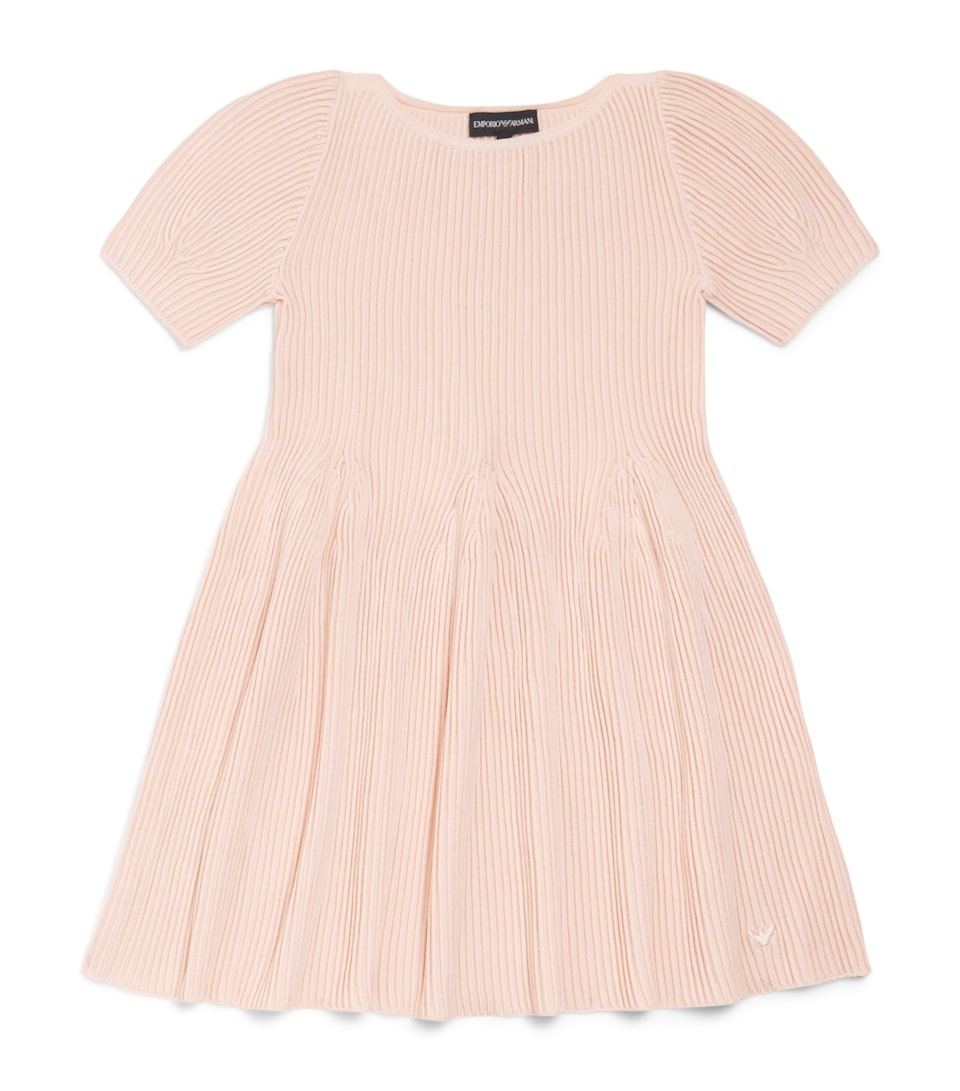 Emporio Armani Kids Technical Rib-Knit Dress (4-14 Years) Rose Dust