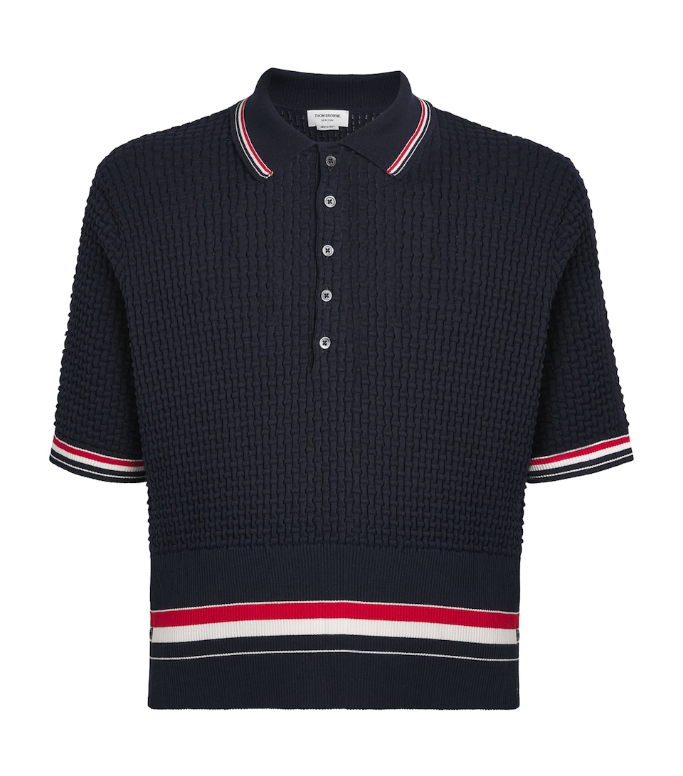 Cotton Ripple-Stitch Polo Shirt