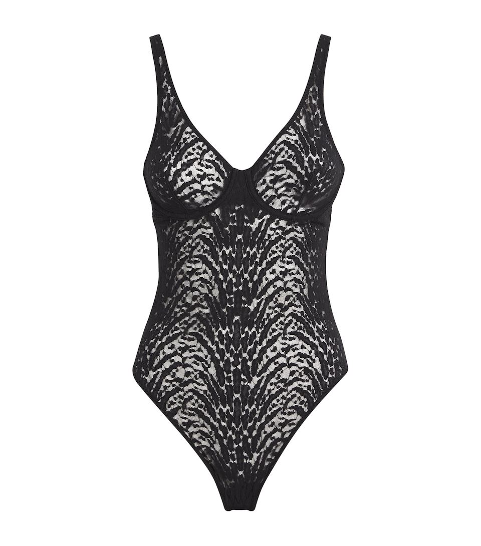 Wolford Womens Animaliers Bodysuit Black