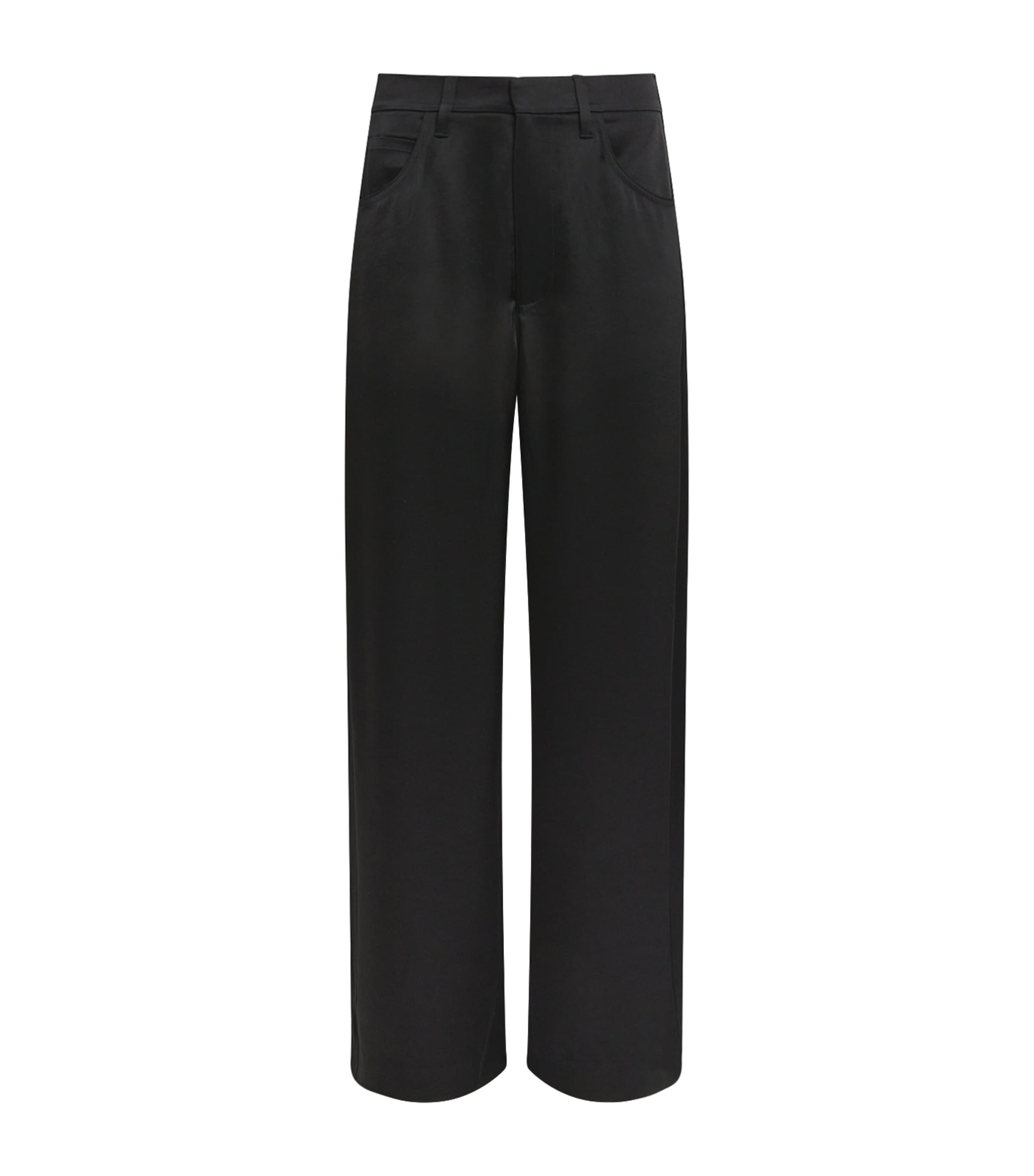 Citizens of Humanity Womens Satin Brynn Wide-Leg Trousers Blk Black