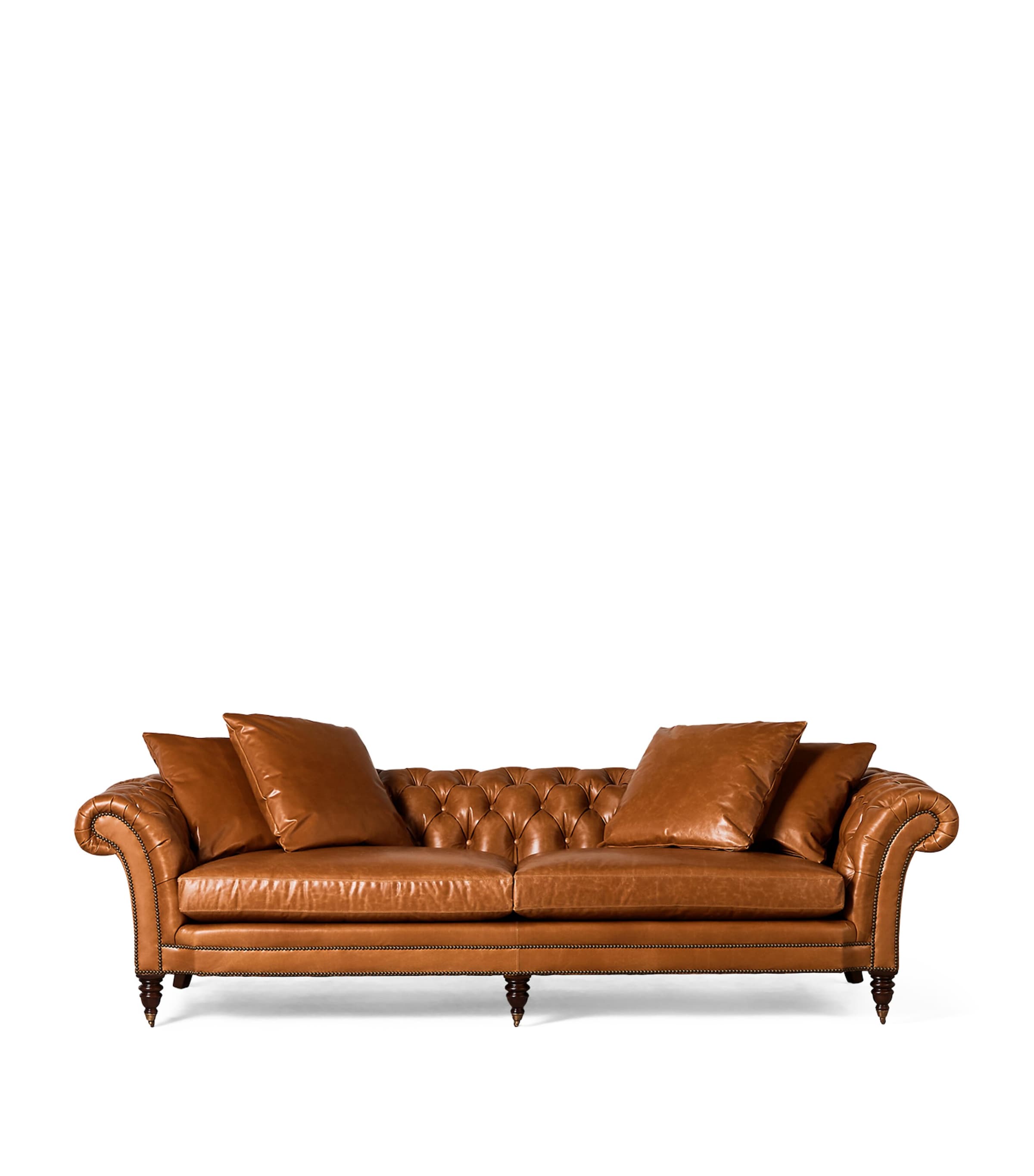Beech and Leather Brook Street Sofa