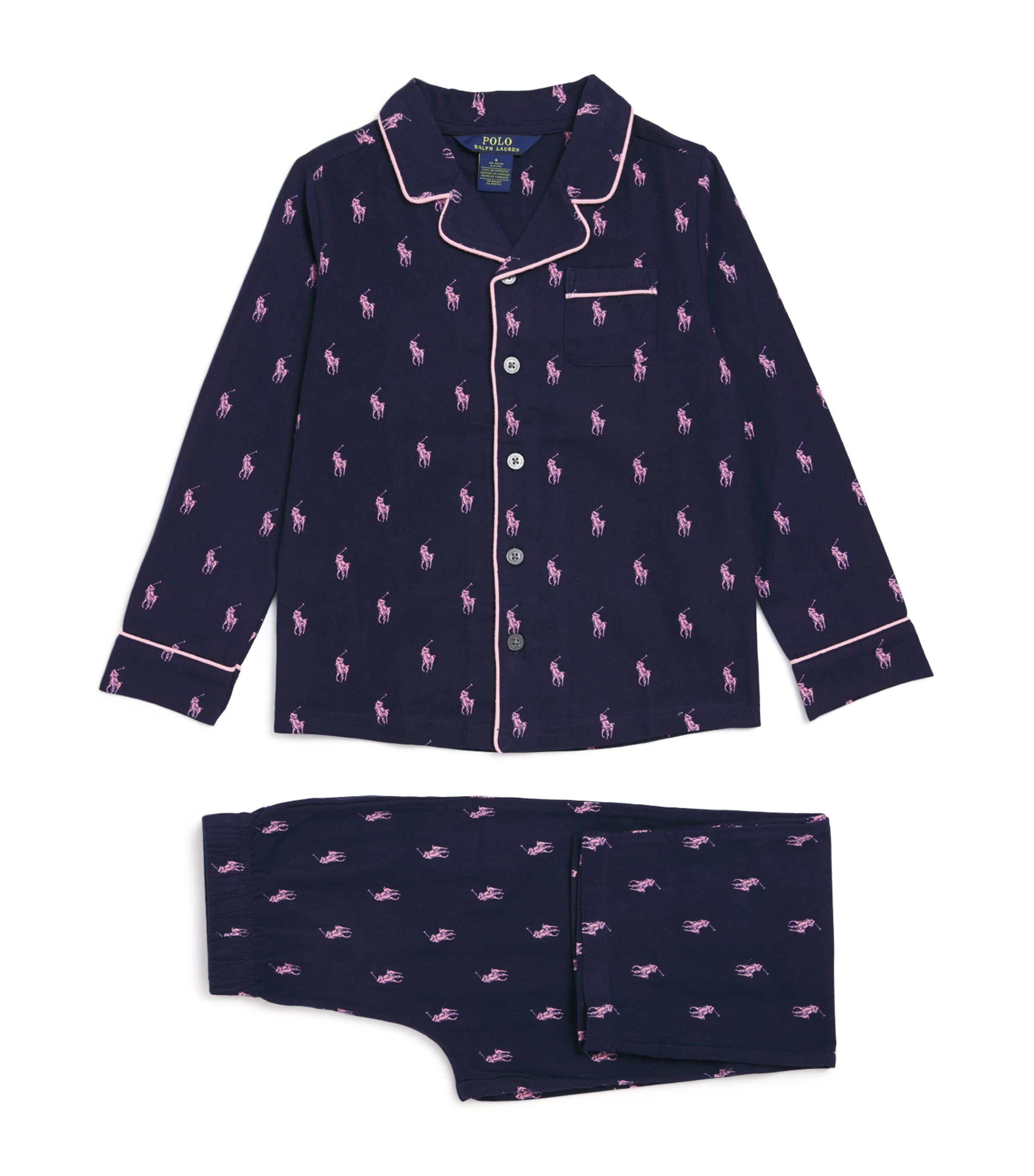 Ralph Lauren Kids Cotton Polo Pony Pyjama Set (4-12 Years) Newport Navy