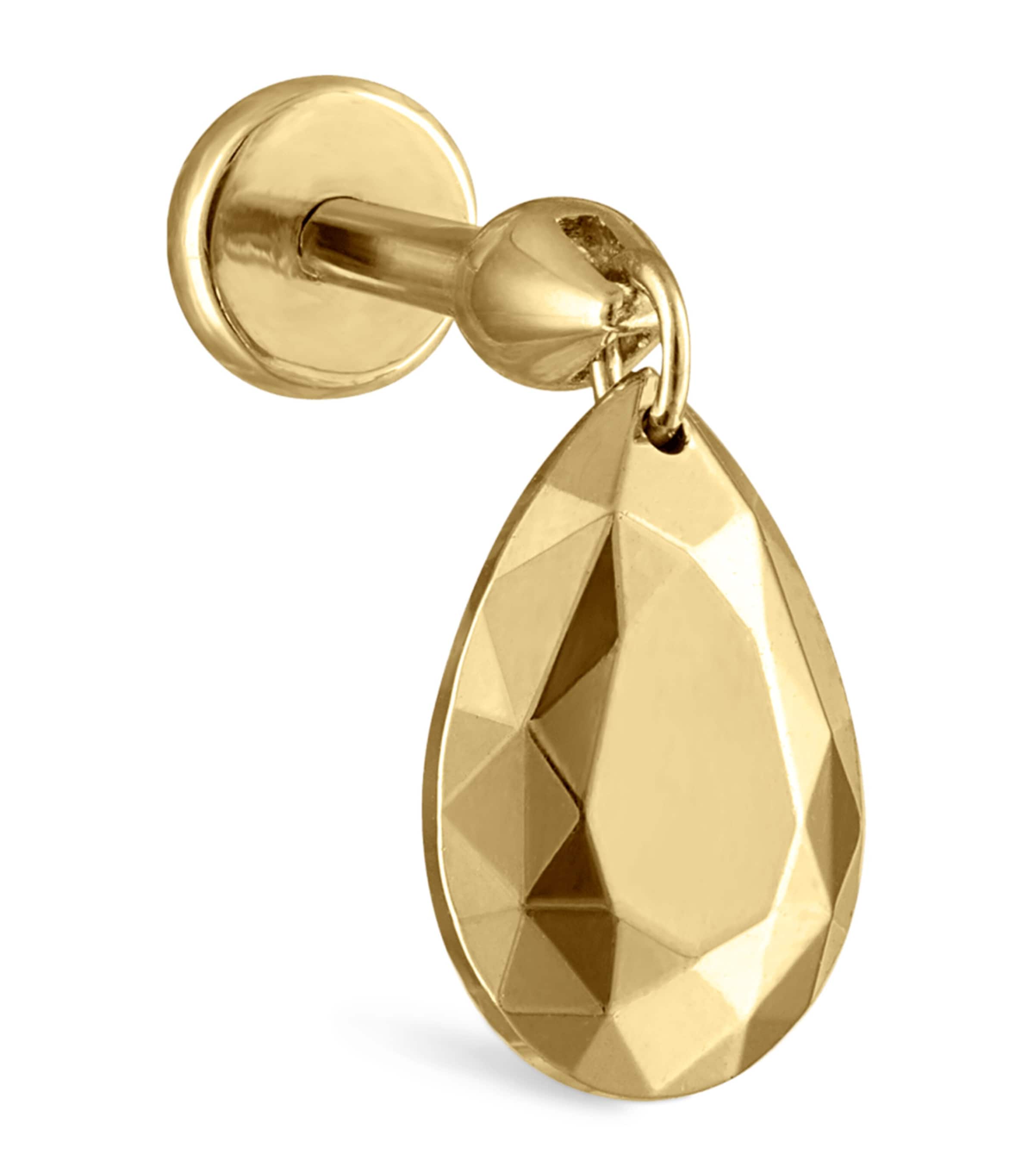 Faceted Pear Threaded Charm Earring (7.5mm)